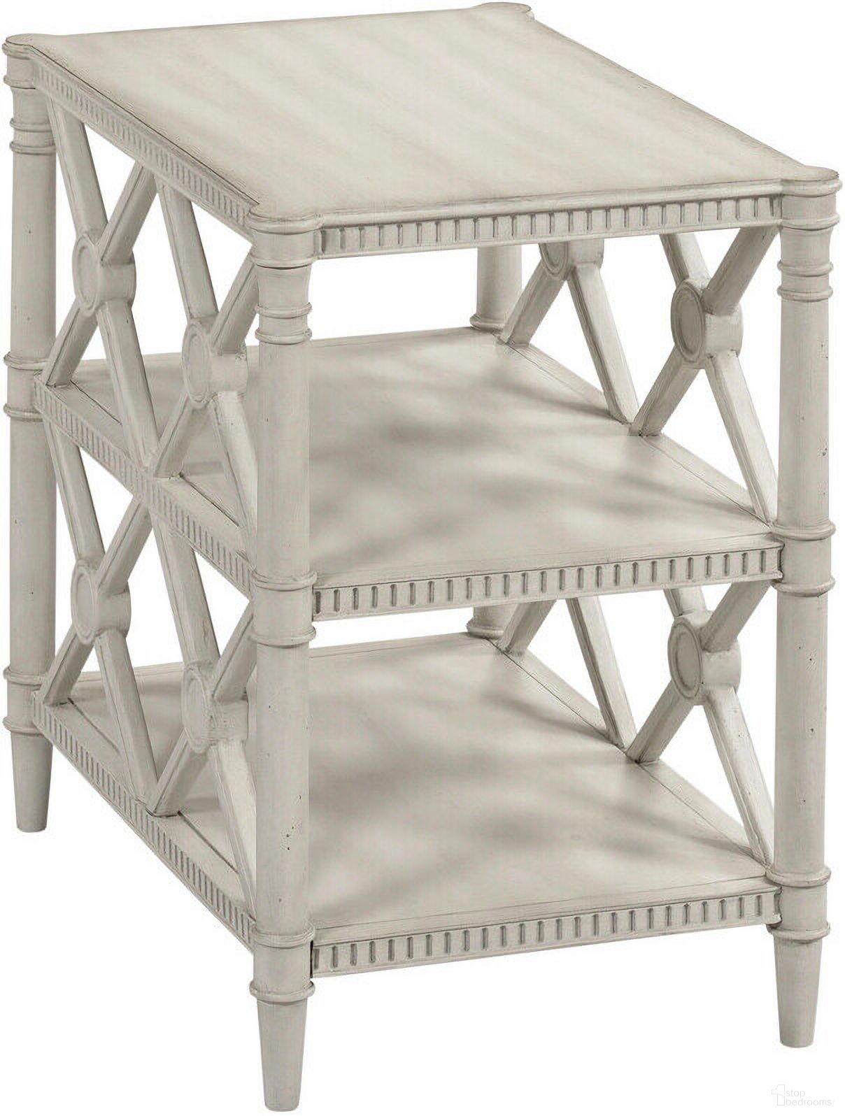 The appearance of Terrace Chairside Table In White designed by Hammary in the modern / contemporary interior design. This white piece of furniture was selected by 1StopBedrooms from Terrace Collection to add a touch of cosiness and style into your home. Sku: 206-916. Material: Wood.