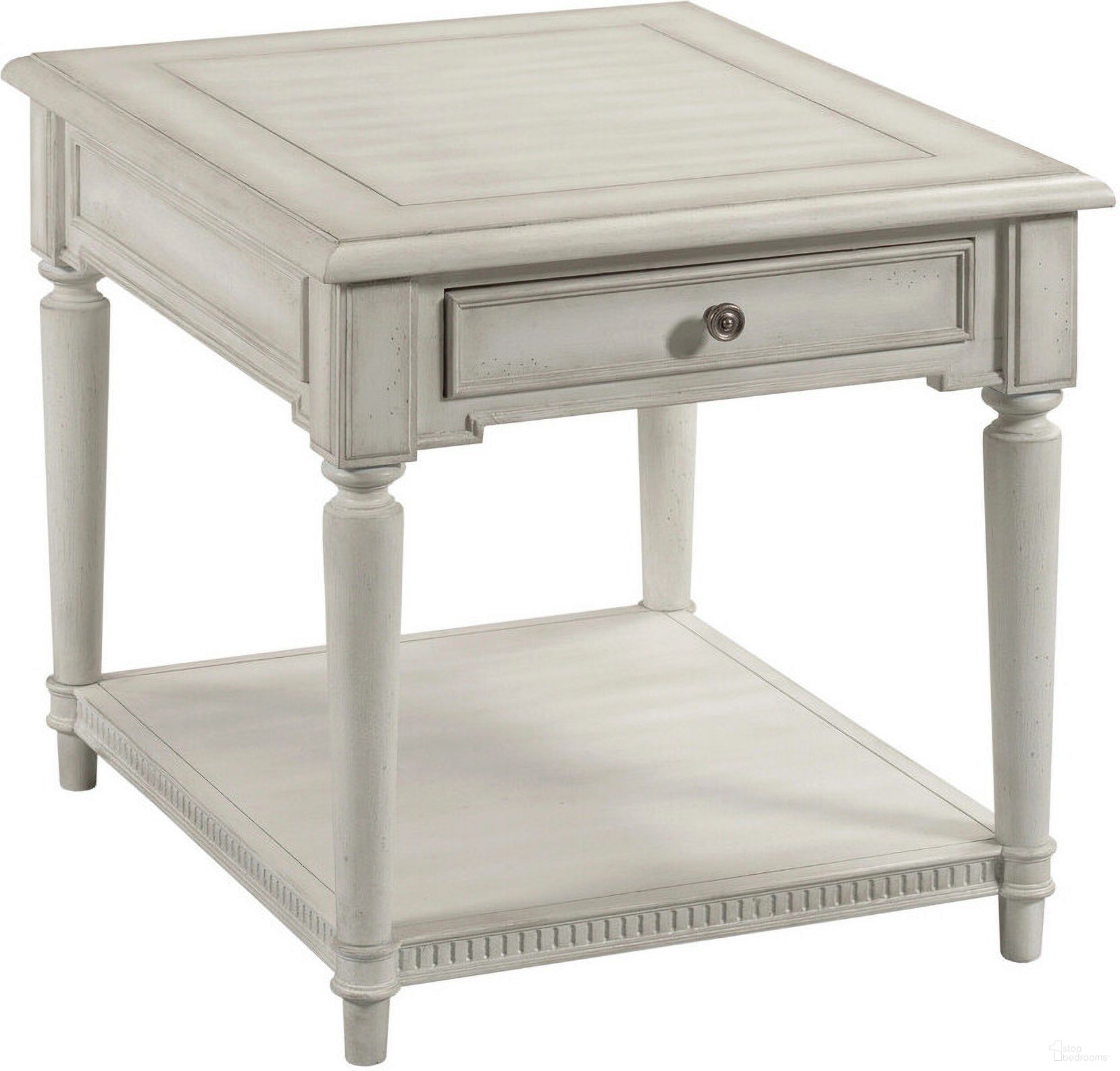The appearance of Terrace Drawer End Table In White designed by Hammary in the modern / contemporary interior design. This white piece of furniture was selected by 1StopBedrooms from Terrace Collection to add a touch of cosiness and style into your home. Sku: 206-915. Material: Wood.