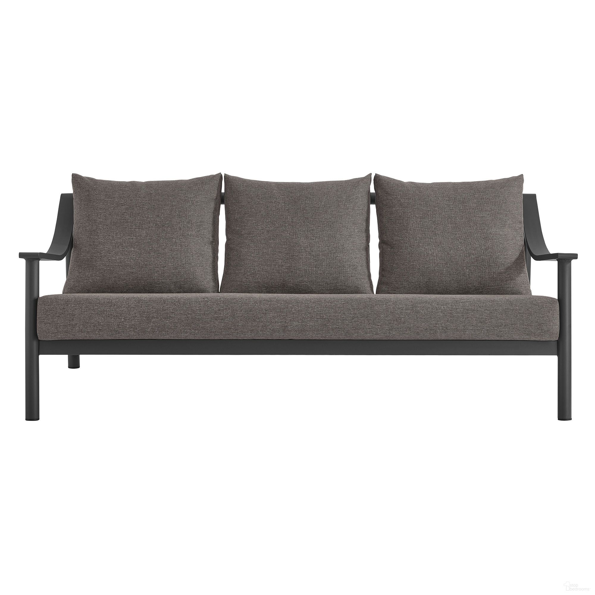 The appearance of Terrace Outdoor Patio Aluminum Sofa In Carbon and Graphite designed by Modway in the modern / contemporary interior design. This carbon/graphite piece of furniture  was selected by 1StopBedrooms from Terrace Collection to add a touch of cosiness and style into your home. Sku: EEI-6977-CAR-GPH. Material: Aluminum.
