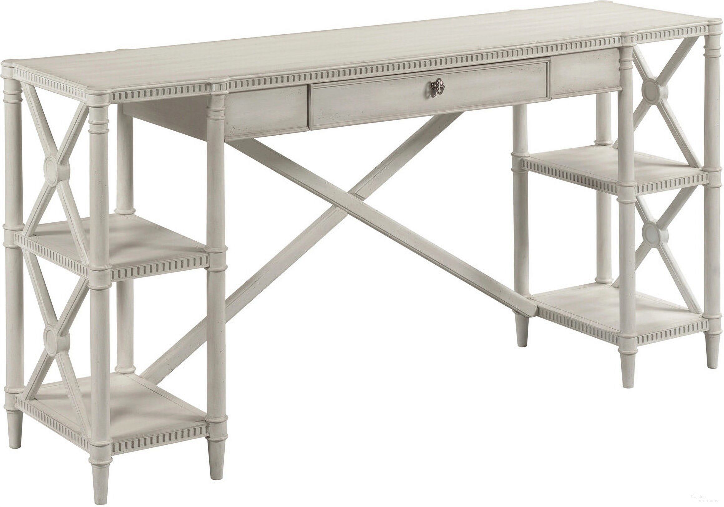 The appearance of Terrace Sofa Table In White designed by Hammary in the modern / contemporary interior design. This white piece of furniture was selected by 1StopBedrooms from Terrace Collection to add a touch of cosiness and style into your home. Sku: 206-925. Material: Wood.