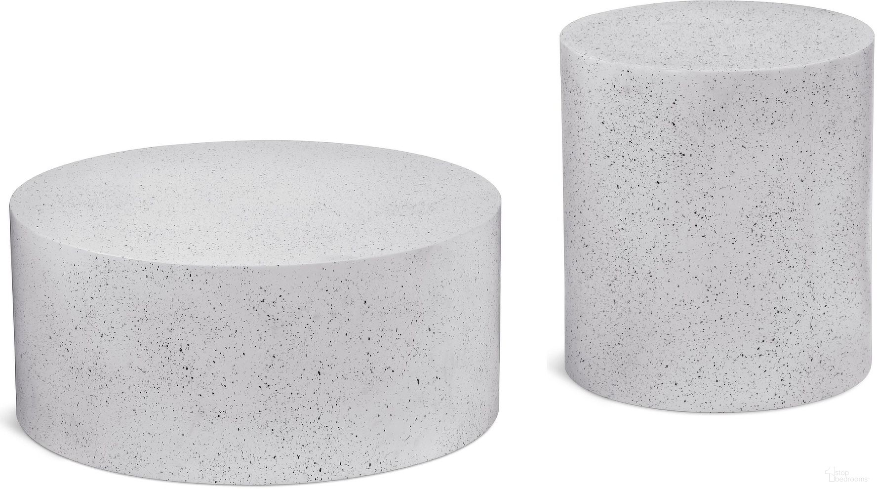 Terrazo Occasional Table Set In White