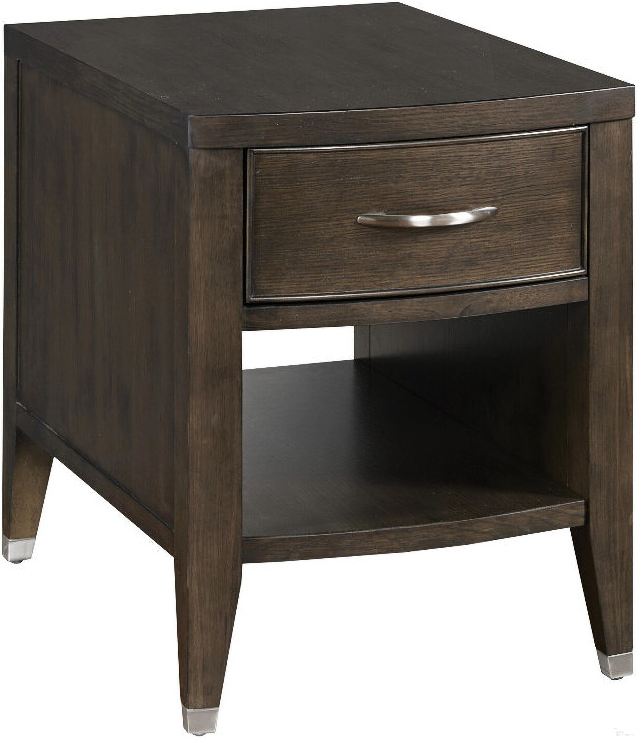 The appearance of Tesha Rectangular Charging Chairside In Velvet designed by Hammary in the transitional interior design. This velvet piece of furniture  was selected by 1StopBedrooms from Tesha Collection to add a touch of cosiness and style into your home. Sku: 375-917. Material: Wood.