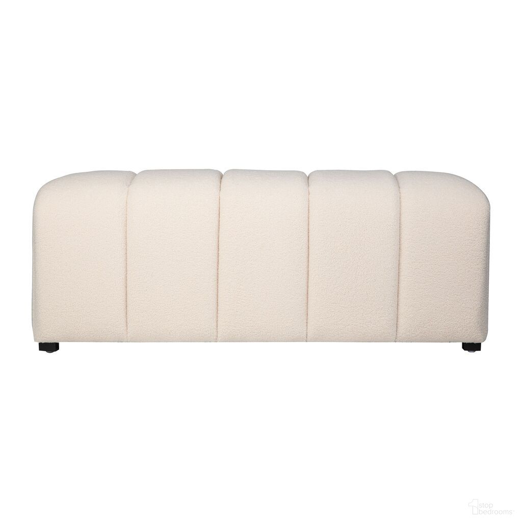 The appearance of Tess Boucle Upholstered Plush Bench In Natural Cream designed by Jofran in the modern / contemporary interior design. This natural cream piece of furniture  was selected by 1StopBedrooms from Tess Collection to add a touch of cosiness and style into your home. Sku: 2271-TESSBNNAT. Material: Plywood.