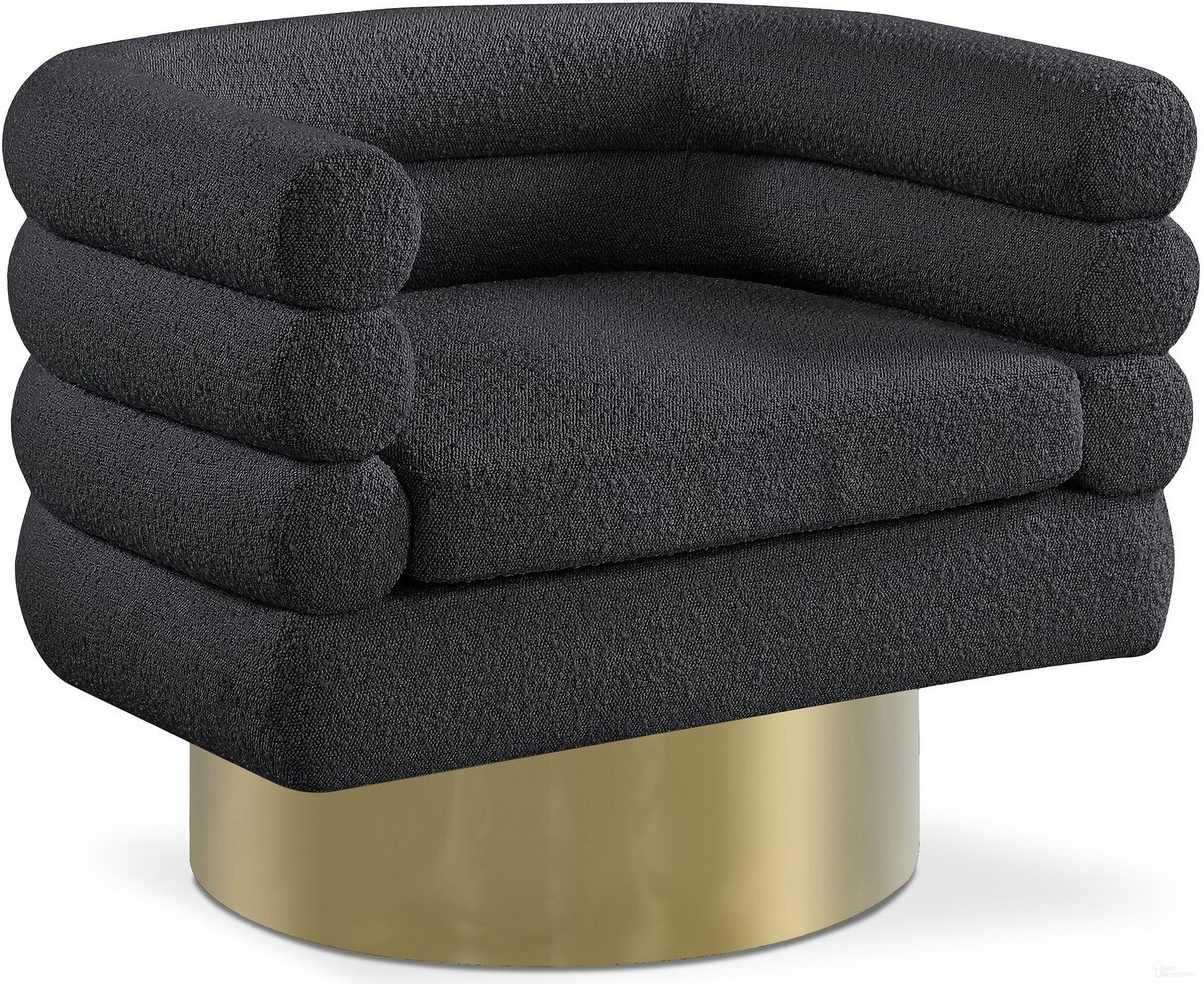 Tessa Boucle Fabric Accent Chair In Black