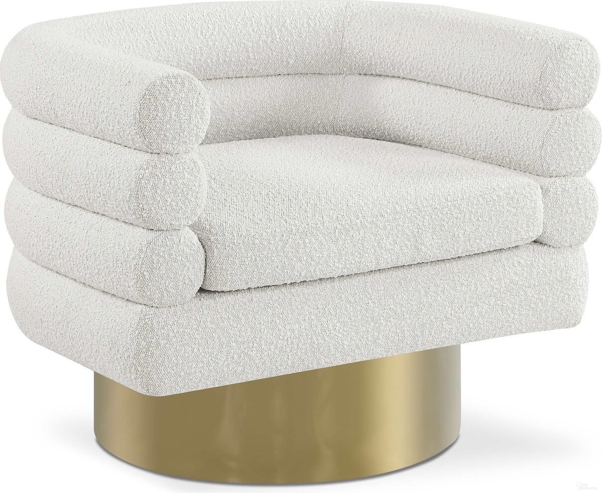 The appearance of Tessa Boucle Fabric Accent Chair In Cream designed by Meridian in the modern / contemporary interior design. This cream piece of furniture was selected by 1StopBedrooms from Tessa Collection to add a touch of cosiness and style into your home. Sku: 544Cream. Material: Boucle.