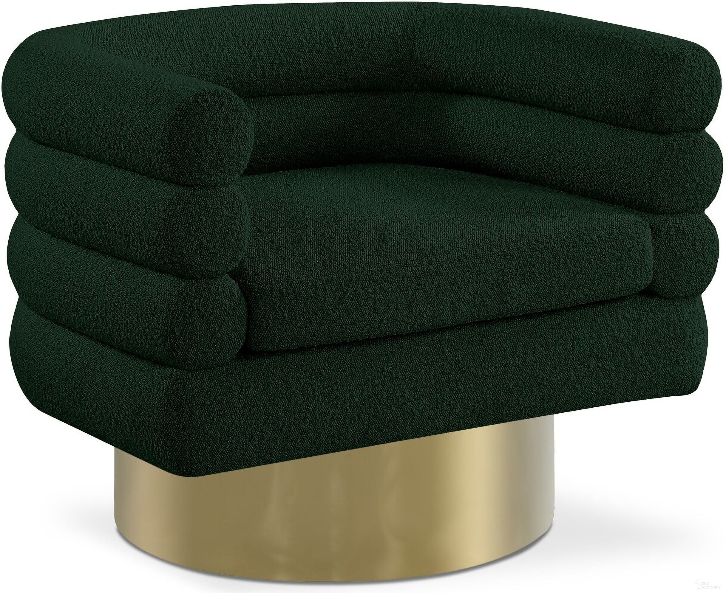 The appearance of Tessa Boucle Fabric Accent Chair In Green designed by Meridian in the modern / contemporary interior design. This green piece of furniture  was selected by 1StopBedrooms from Tessa Collection to add a touch of cosiness and style into your home. Sku: 544Green. Material: Boucle.