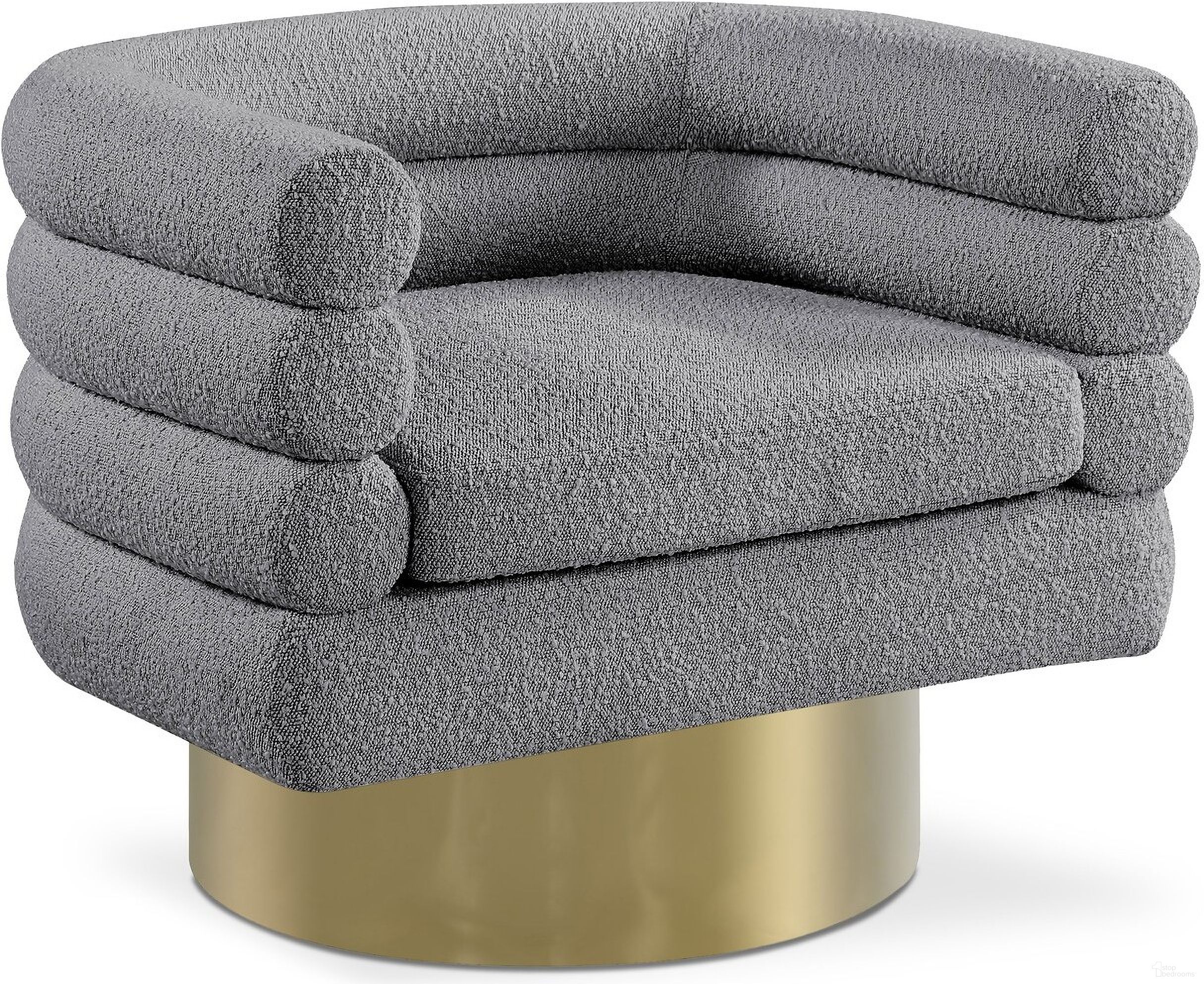 The appearance of Tessa Boucle Fabric Accent Chair In Grey designed by Meridian in the modern / contemporary interior design. This grey piece of furniture was selected by 1StopBedrooms from Tessa Collection to add a touch of cosiness and style into your home. Sku: 544Grey. Material: Boucle.