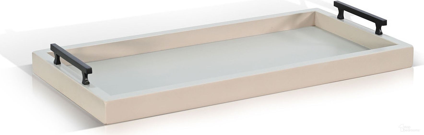 Tessa Rectangular Wood Dining Table Tray In Pavestone