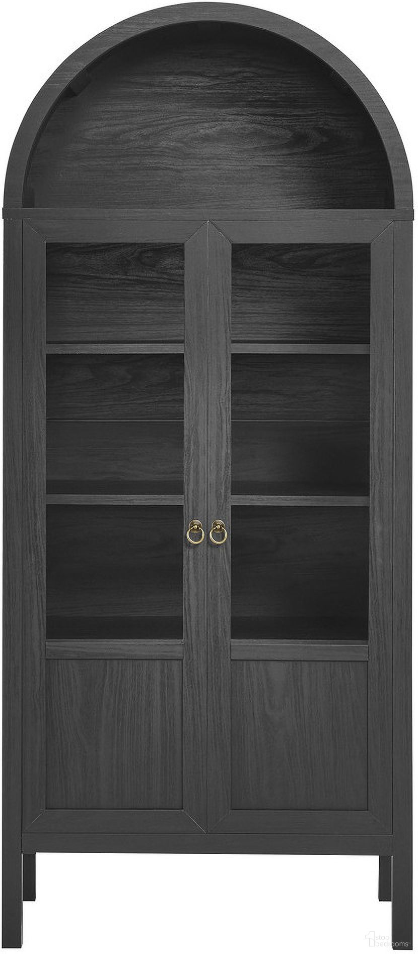 The appearance of Tessa Tall Arched Storage Display Cabinet In Black designed by Modway in the transitional interior design. This black piece of furniture was selected by 1StopBedrooms from Tessa Collection to add a touch of cosiness and style into your home. Sku: EEI-6638-BLK-1;EEI-6638-BLK-2. Material: MDF.