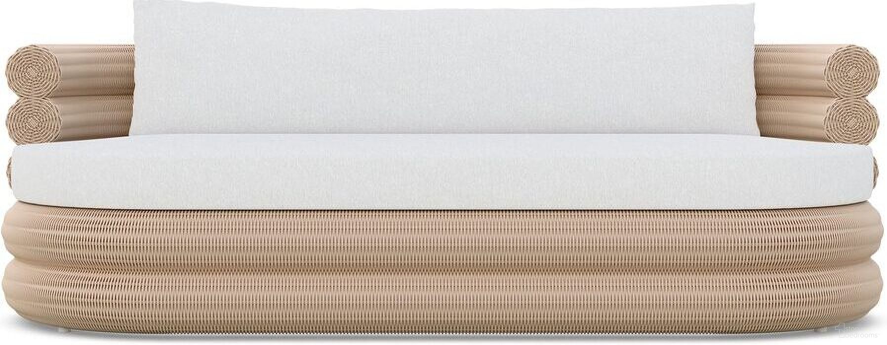 The appearance of Texoma 3 Seat Sofa with Cushion In Polar and Almond designed by Azzurro Living in the coastal interior design. This polar/almond piece of furniture was selected by 1StopBedrooms from Texoma Collection to add a touch of cosiness and style into your home. Sku: TEX-W05S3-CU. Material: Aluminum.