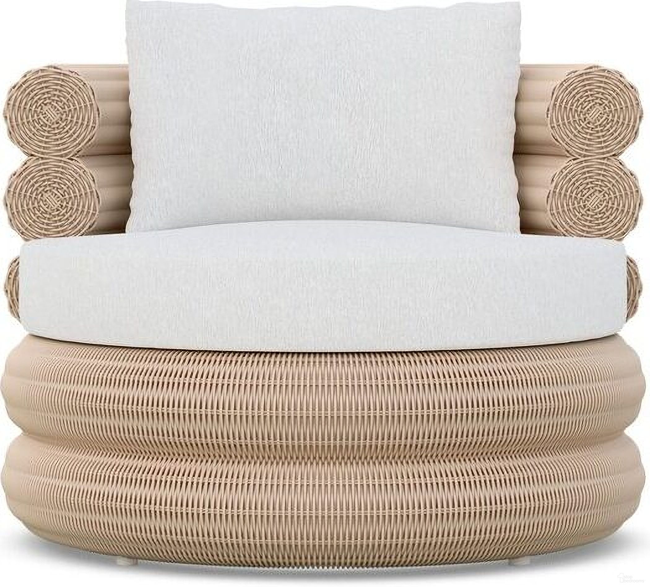 The appearance of Texoma Swivel Club Chair with Cushion In Polar and Almond designed by Azzurro Living in the coastal interior design. This polar/almond piece of furniture was selected by 1StopBedrooms from Texoma Collection to add a touch of cosiness and style into your home. Sku: TEX-W05S1S-CU. Material: Aluminum.