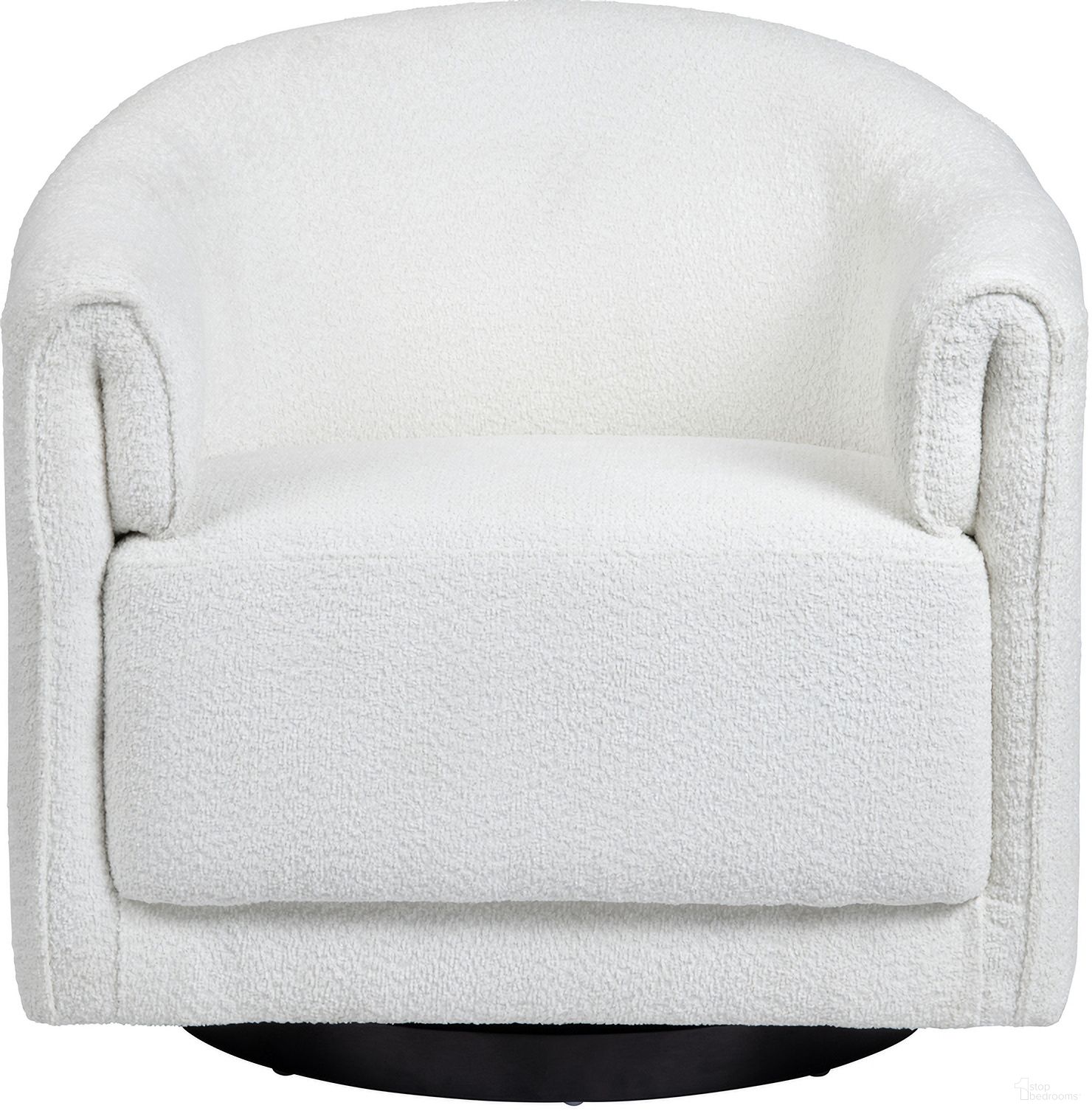 The appearance of Textured Upholstered Swivel Accent Chair In Cream and Black designed by Crestview Collection in the transitional interior design. This cream and black piece of furniture  was selected by 1StopBedrooms from  to add a touch of cosiness and style into your home. Sku: CVFZR6169. Material: Polyester.