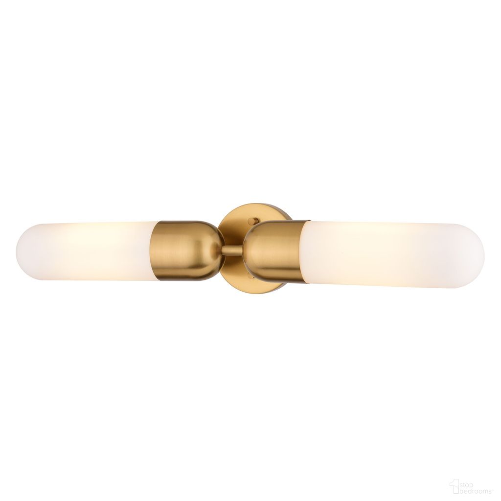 The appearance of Thalia 24.75 Inch 2 Light Wall Light In Antique Gold designed by Vaxcel in the modern / contemporary interior design. This antique gold piece of furniture  was selected by 1StopBedrooms from Thalia Collection to add a touch of cosiness and style into your home. Sku: W0480. Material: Metal.