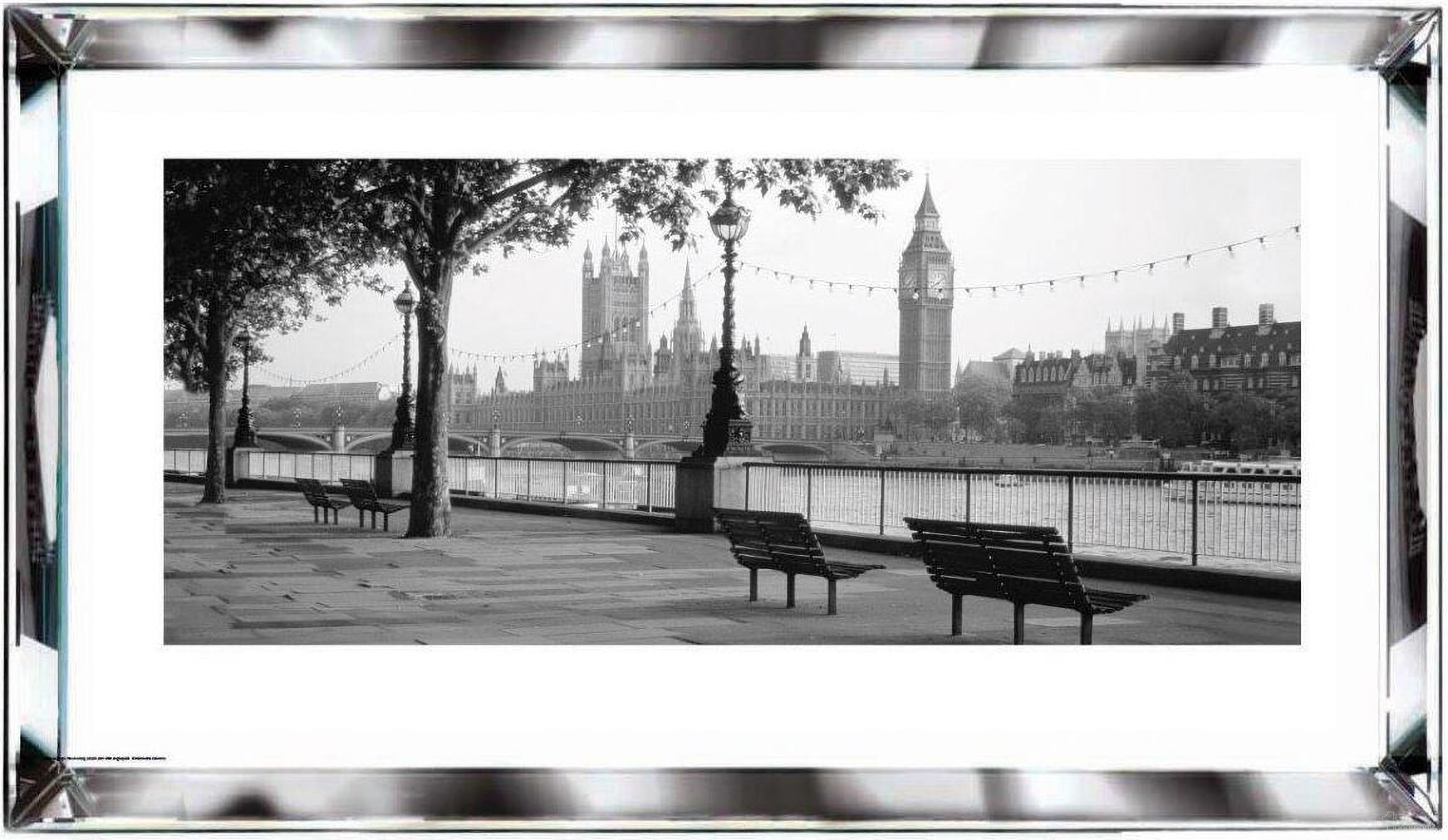 Thames Black And White Big Ben London Wall Art