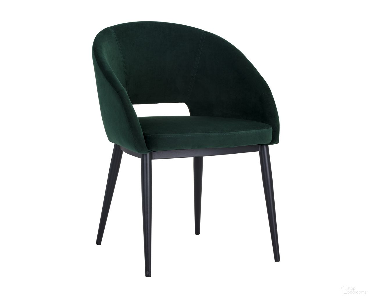 Thatcher Dining Armchair In Black and Deep Green Sky