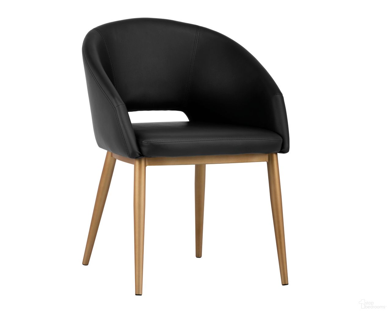 Thatcher Dining Armchair In Champagne Gold and Onyx