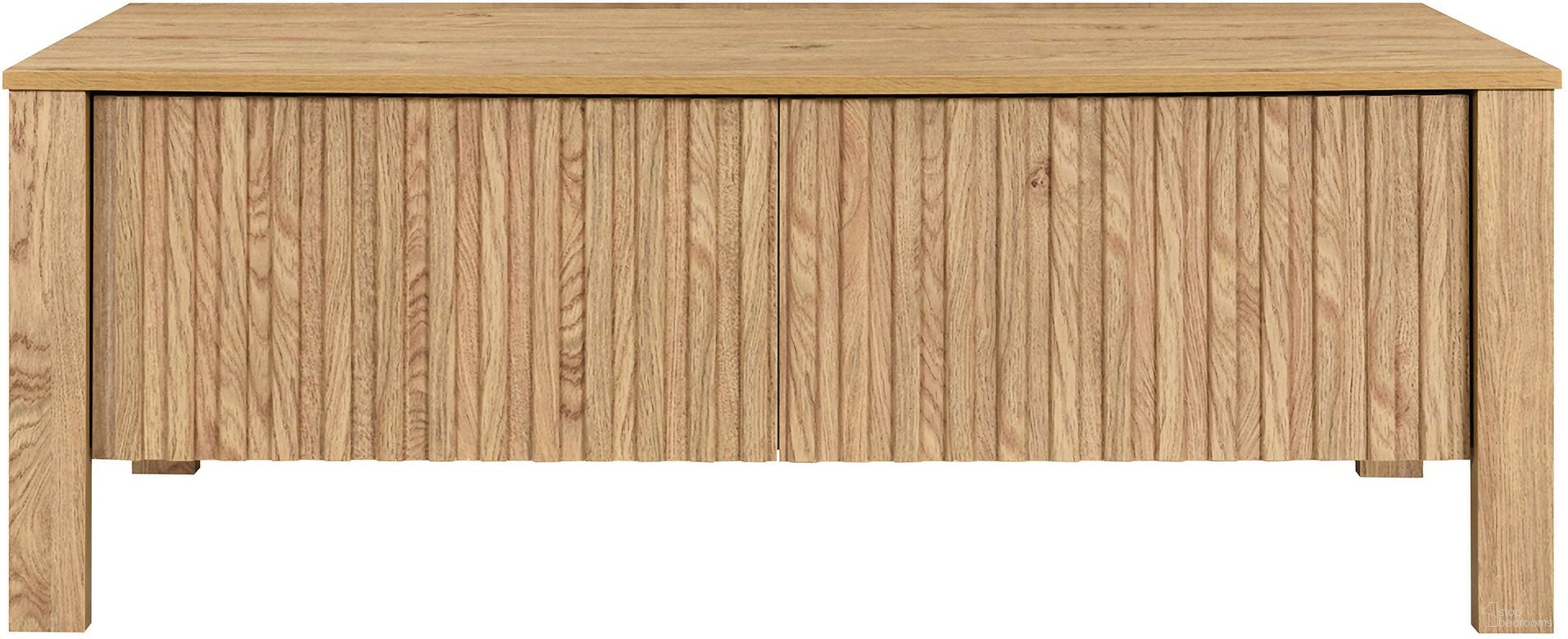The appearance of Thayer 47 Inch Two Drawer Coffee Table In Natural designed by New Classic in the modern / contemporary interior design. This natural piece of furniture  was selected by 1StopBedrooms from Thayer Collection to add a touch of cosiness and style into your home. Sku: T3591-10. Material: Wood.