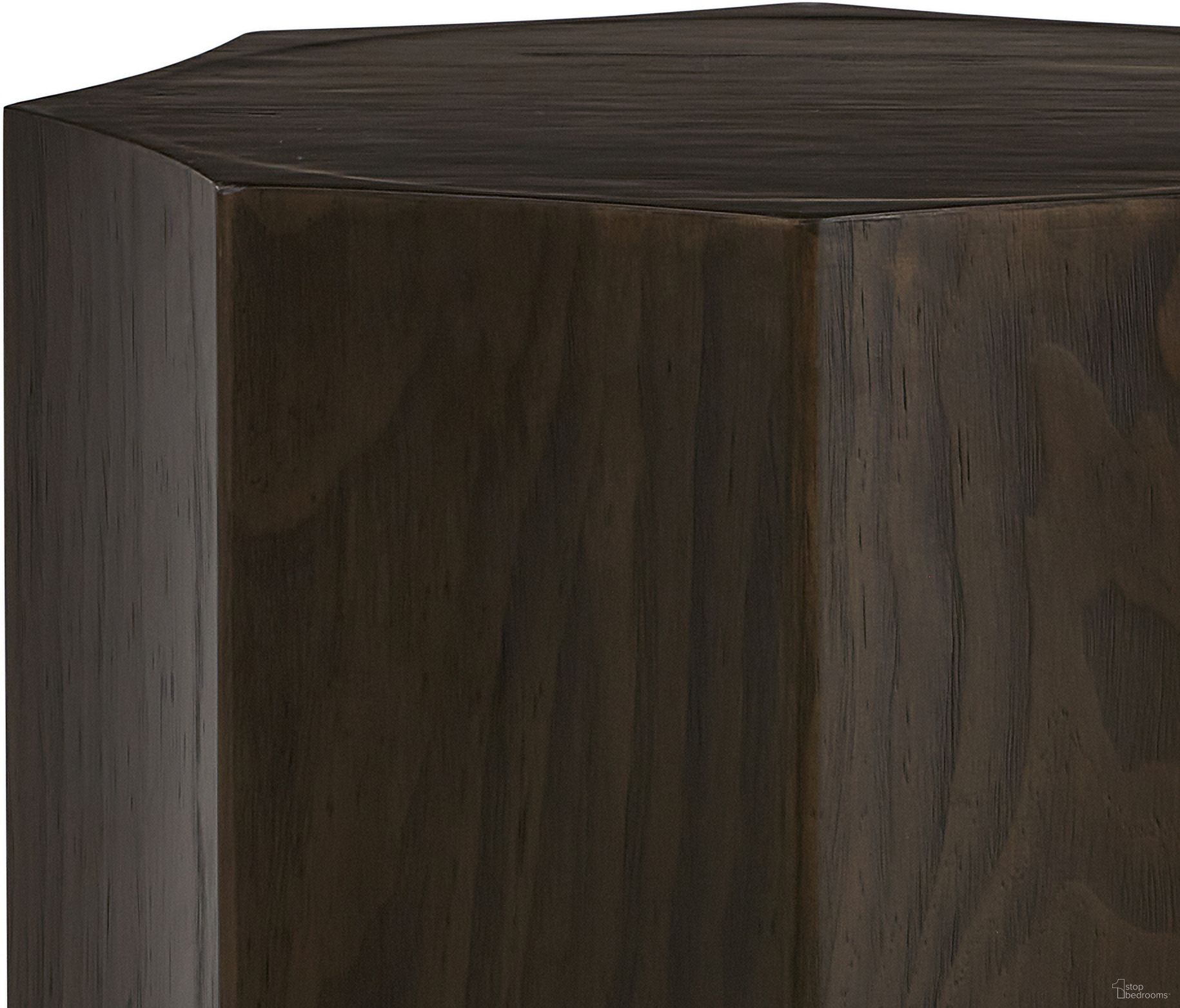 Thayer Solid Wood with Oak Veneer Modern 18 Inch End Table In Dark Brown