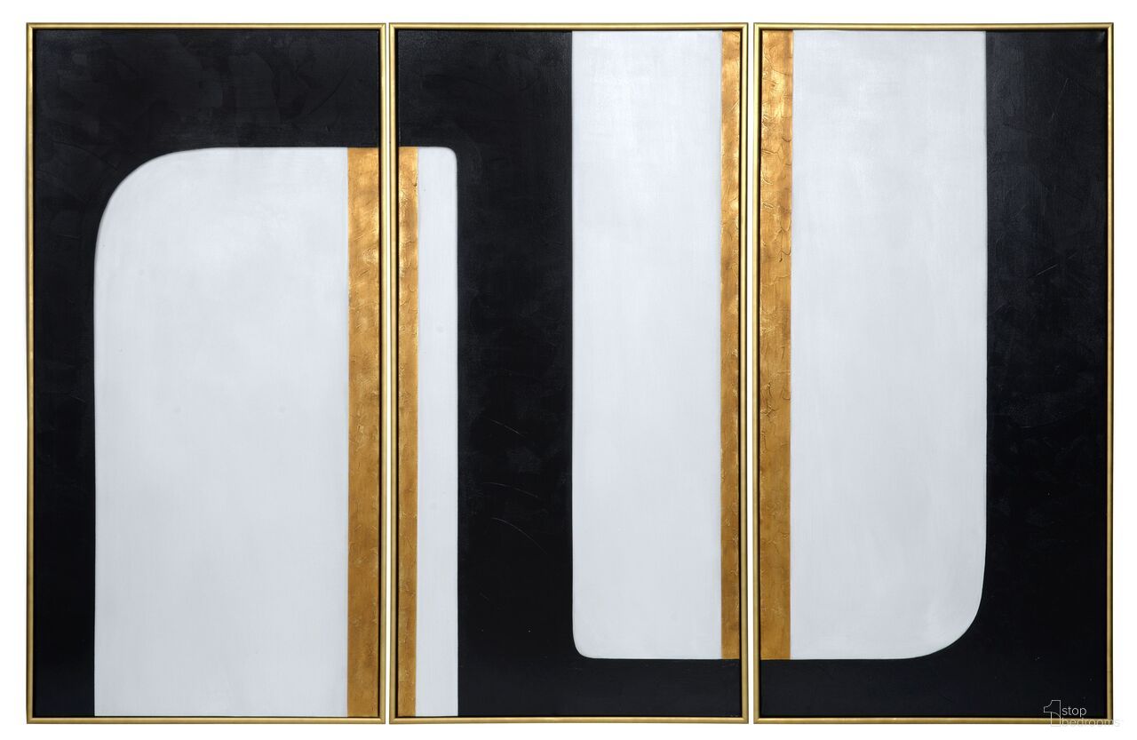 The Path 30" x 60" Accent Wall Art Set of 3 In Gold