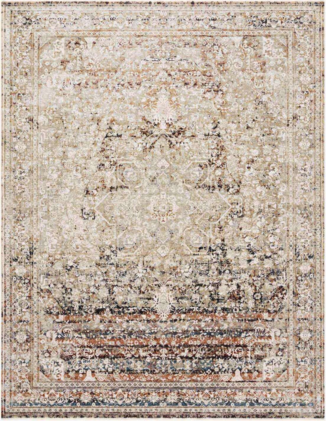 The appearance of Theia Taupe/Brick Rug THEITHE-05TABK160S designed by Loloi Rugs in the traditional interior design. This taupe and brick piece of furniture  was selected by 1StopBedrooms from Theia Collection to add a touch of cosiness and style into your home. Sku: THEITHE-05TABK160S. Material: Polyester.