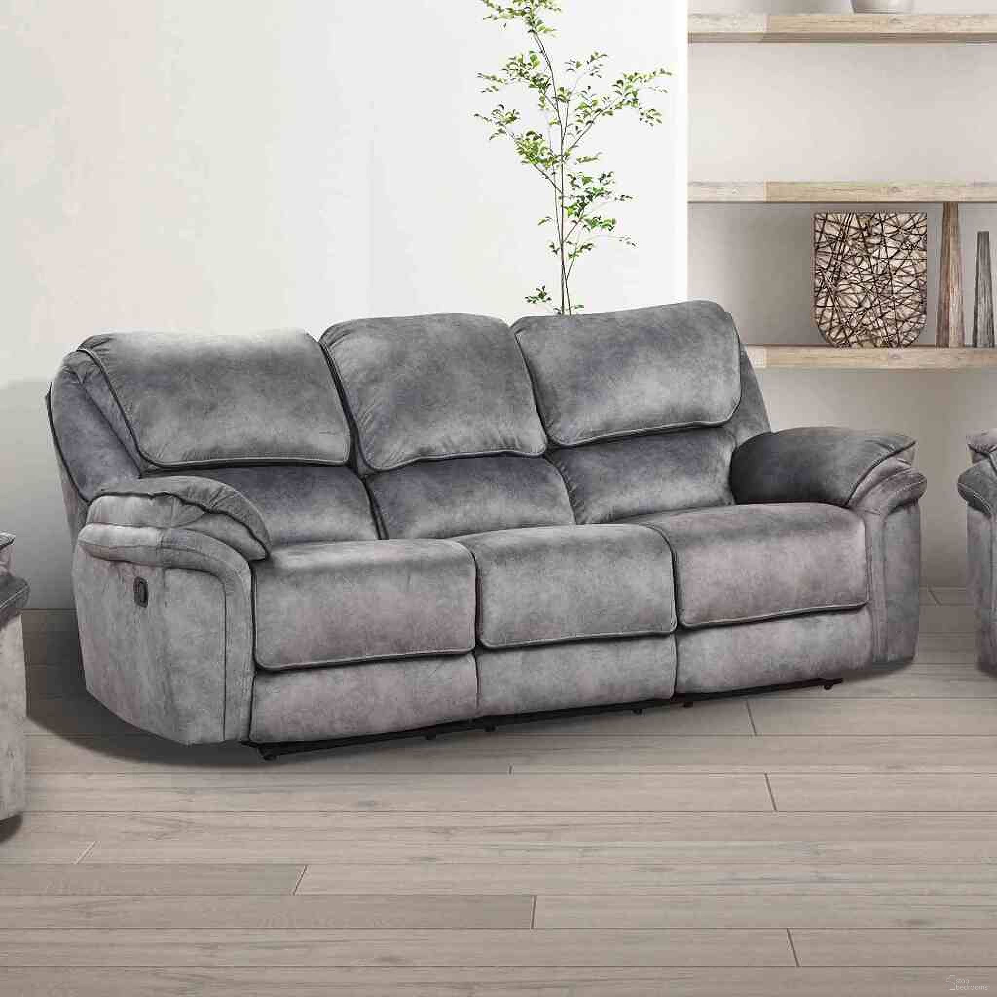 The appearance of Themis Sofa In Gray designed by Furniture of America in the transitional interior design. This gray piece of furniture was selected by 1StopBedrooms from Themis Collection to add a touch of cosiness and style into your home. Sku: NX6002GY-SF. Material: Leather.