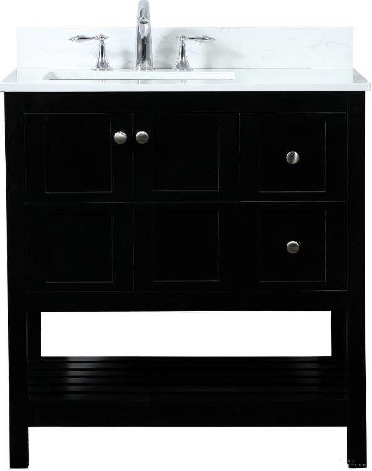Theo 32 Inch Single Bathroom Vanity In Black With Backsplash