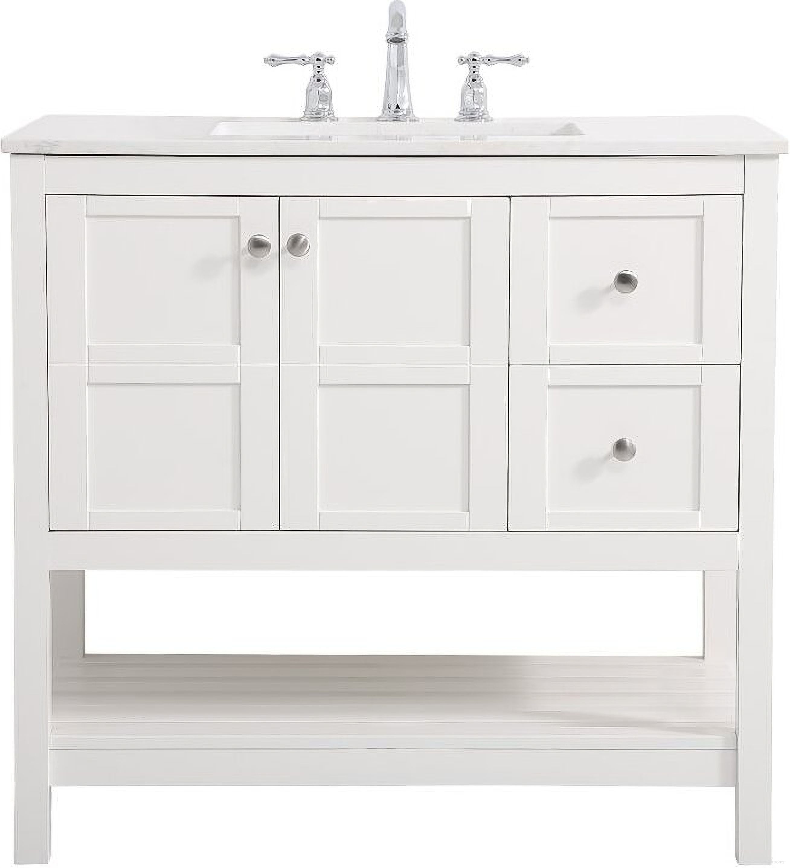 Theo 36 Inch Single Bathroom Vanity In White