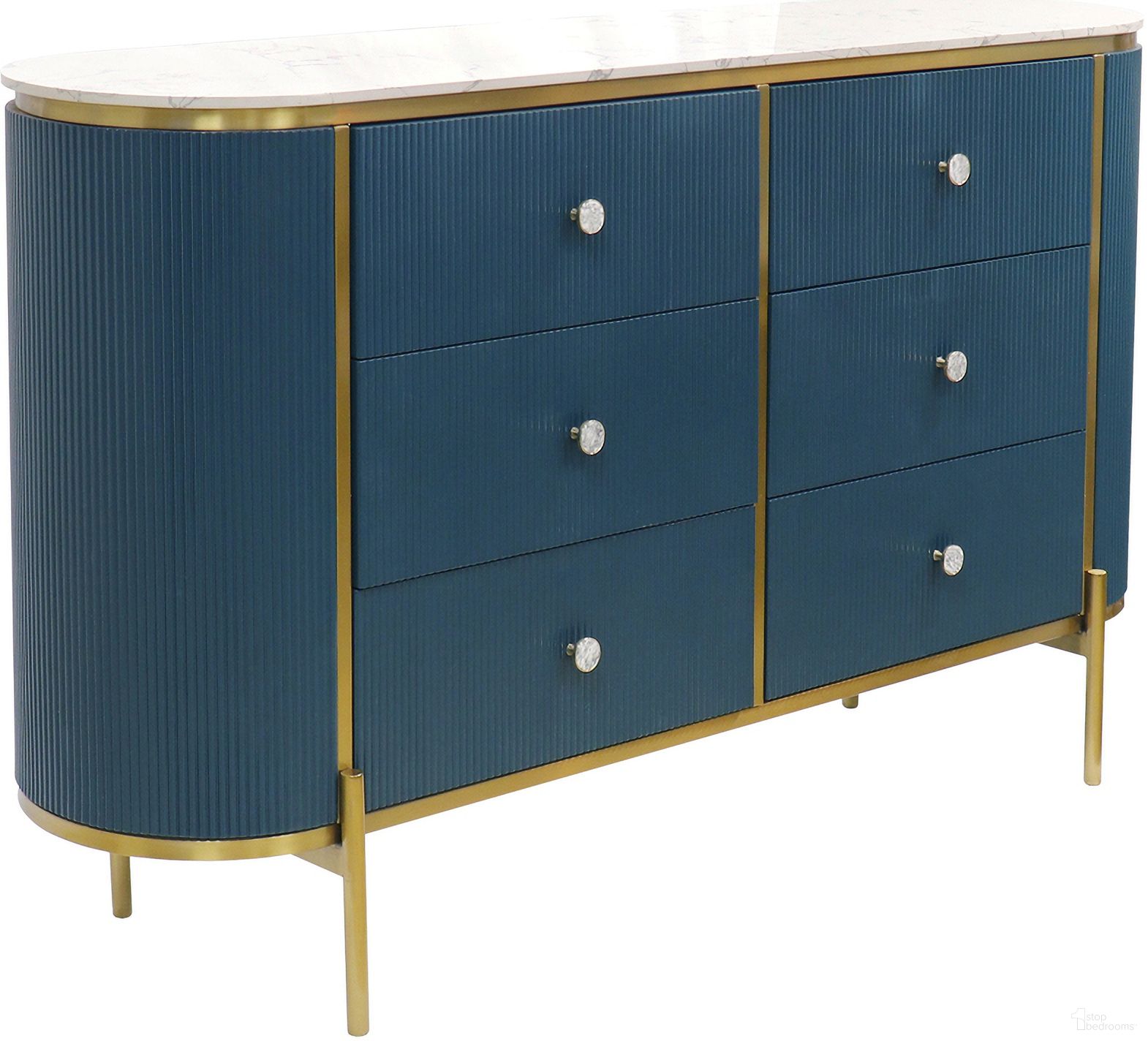 The appearance of Theodore Marble Top Metal Frame Sideboard In Gold and Green designed by Pasargad Home in the modern / contemporary interior design. This gold and green piece of furniture was selected by 1StopBedrooms from Calypso Collection to add a touch of cosiness and style into your home. Sku: PPH-H1. Material: Wood.