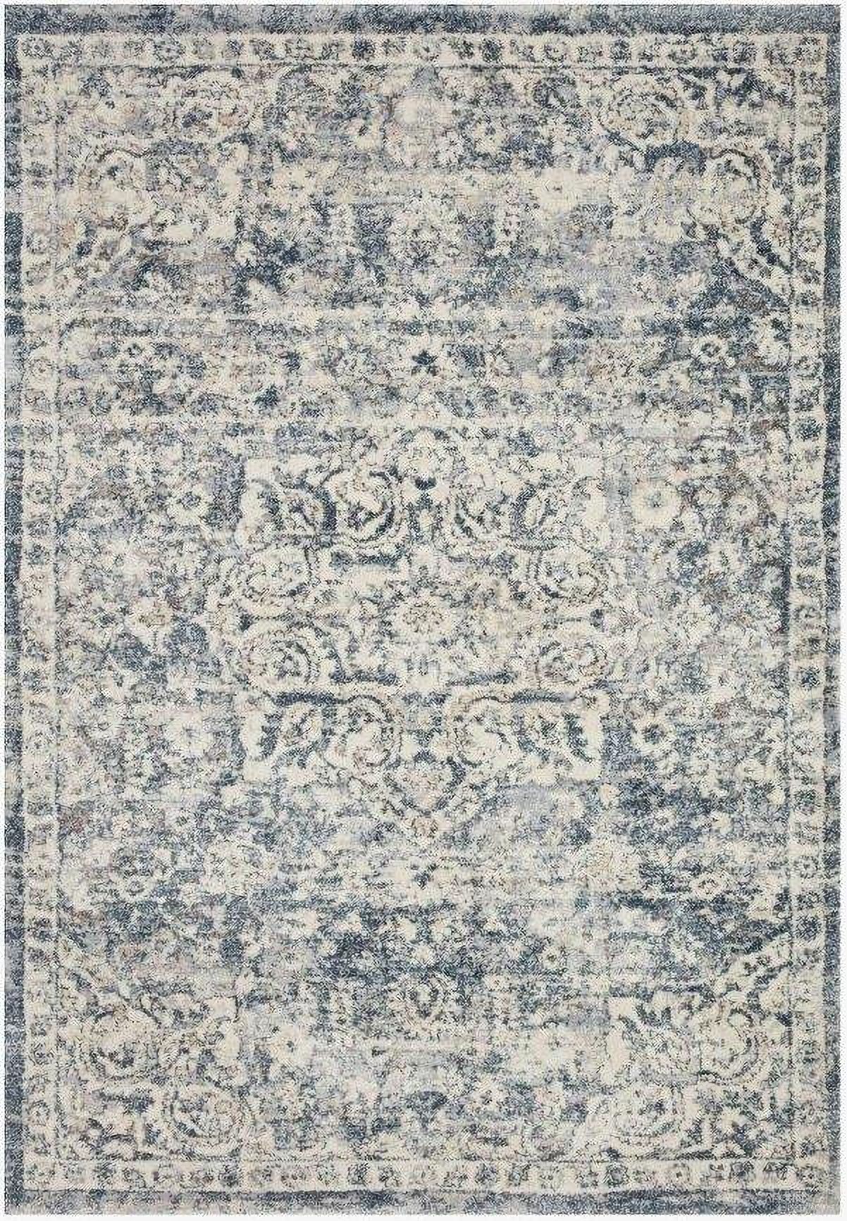 Theory Ivory/Blue 5'3" x 7'8" Rug