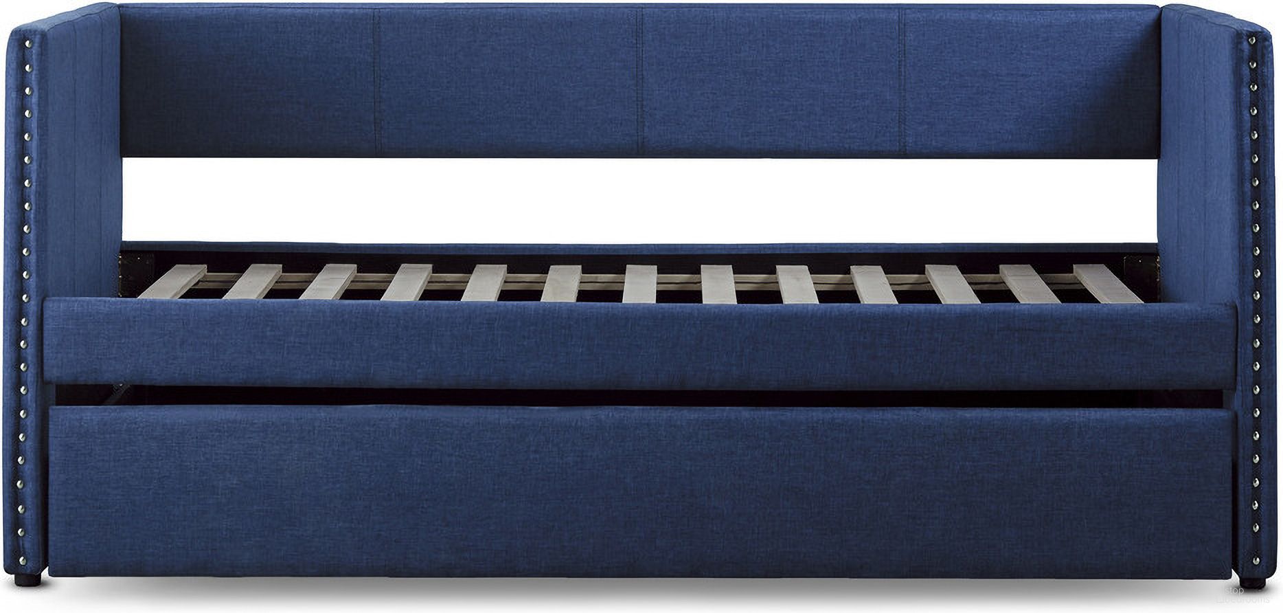 The appearance of Therese Blue Daybed with Trundle designed by Homelegance in the modern / contemporary interior design. This blue piece of furniture  was selected by 1StopBedrooms from Therese Collection to add a touch of cosiness and style into your home. Sku: 4969BU-A;4969BU-B. Bed Type: Daybed. Material: Textured.