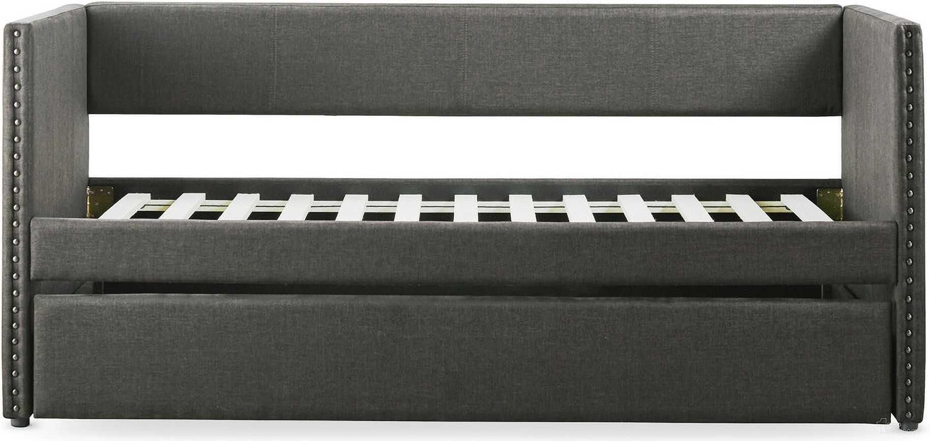 The appearance of Therese Grey Daybed With Trundle designed by Homelegance in the traditional interior design. This gray piece of furniture  was selected by 1StopBedrooms from Therese Collection to add a touch of cosiness and style into your home. Sku: 4969GY-A;4969GY-B. Bed Type: Daybed. Material: Fabric.