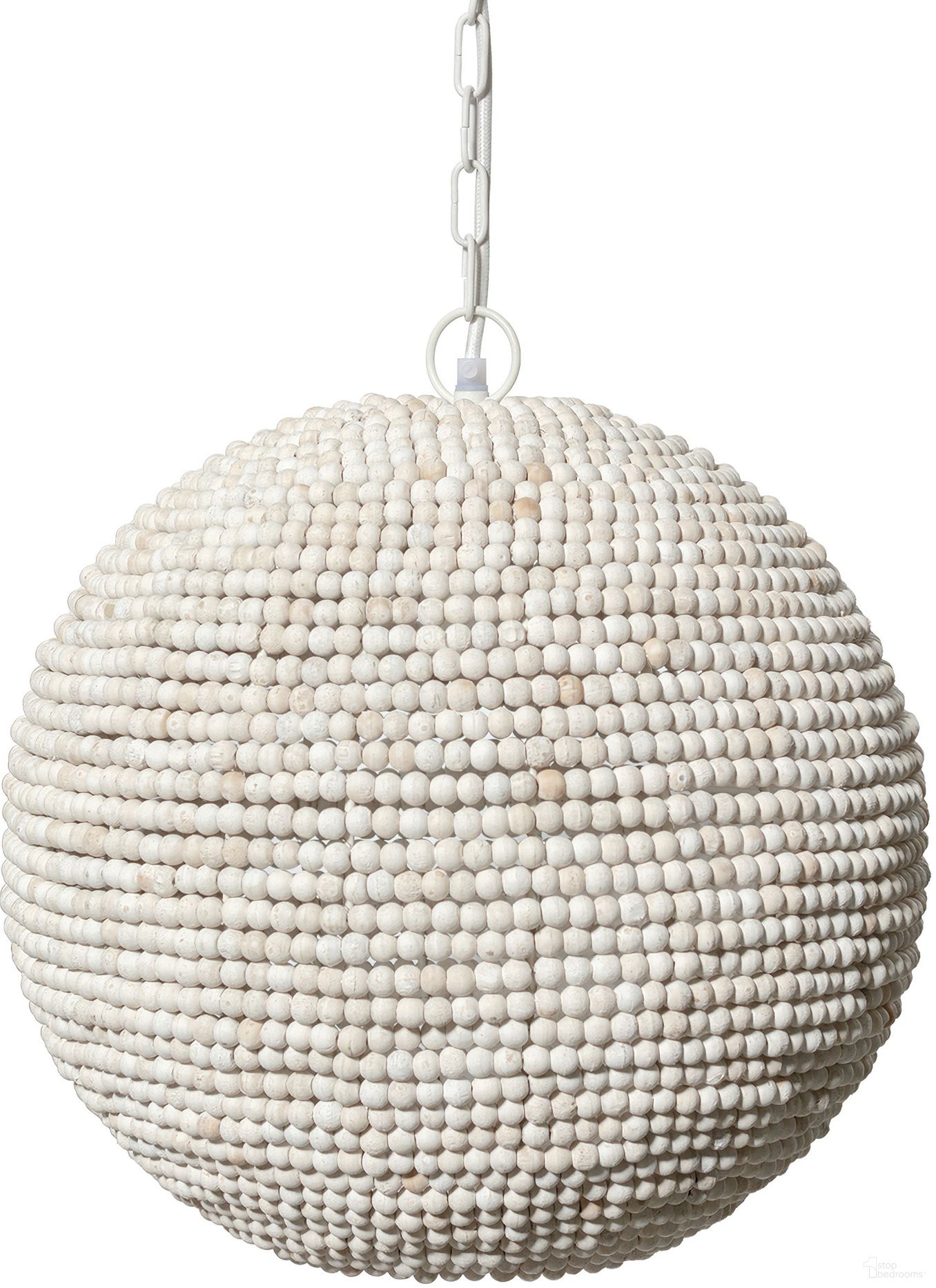 The appearance of Theta Wood Beaded Pendant Light In White Wash designed by Mercana in the nautical & coastal interior design. This white wash piece of furniture was selected by 1StopBedrooms from Theta Collection to add a touch of cosiness and style into your home. Sku: 68172. Material: Wood.