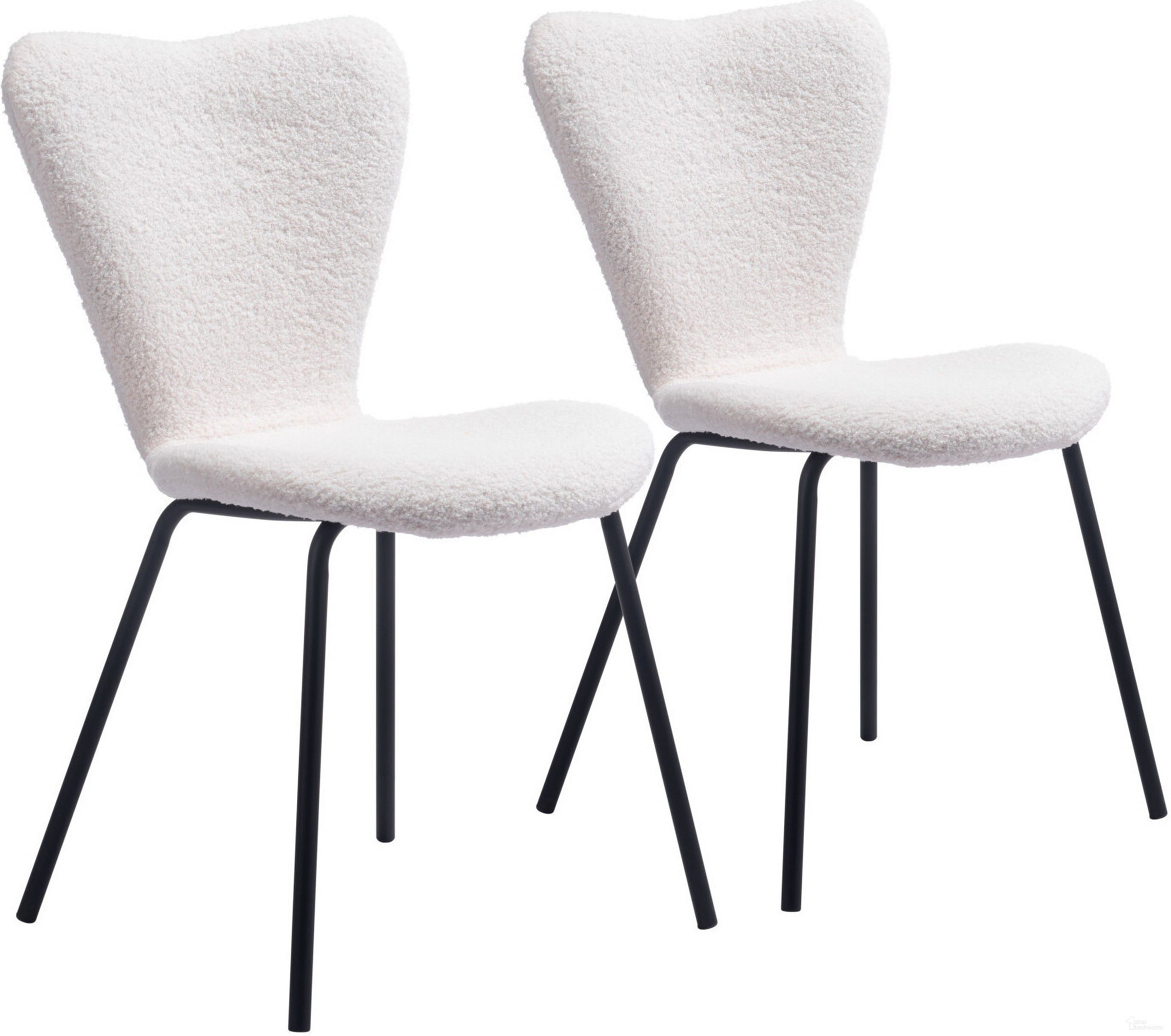 The appearance of Thibideaux Dining Chair Set of 2 In Ivory designed by Zuo Modern in the modern / contemporary interior design. This ivory piece of furniture was selected by 1StopBedrooms from Thibideaux Collection to add a touch of cosiness and style into your home. Sku: 109658. Material: Polyester. Chair Type: Side Chair.