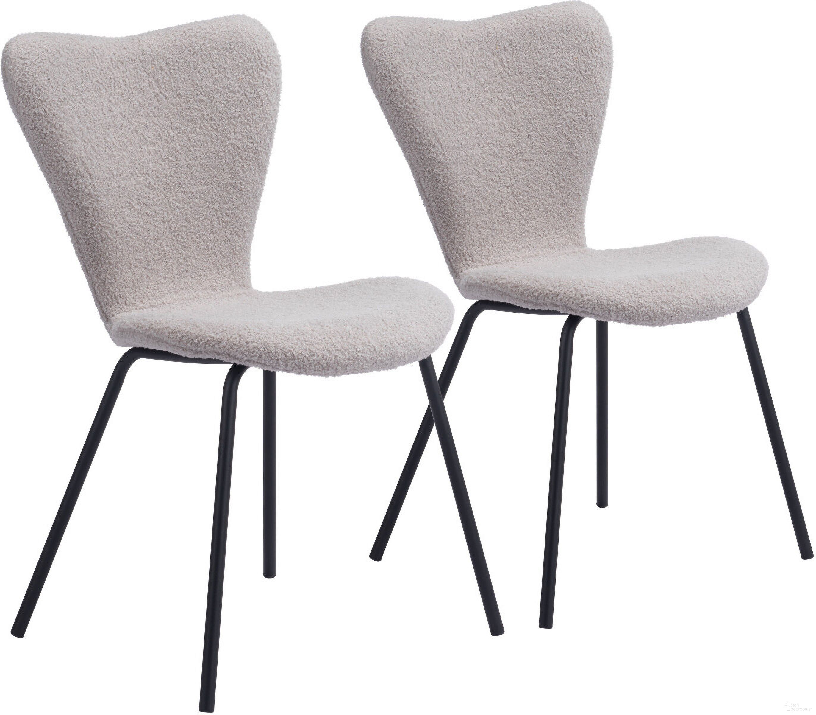 The appearance of Thibideaux Dining Chair Set of 2 In Light Gray designed by Zuo Modern in the modern / contemporary interior design. This light gray piece of furniture was selected by 1StopBedrooms from Thibideaux Collection to add a touch of cosiness and style into your home. Sku: 109659. Material: Polyester. Chair Type: Side Chair.