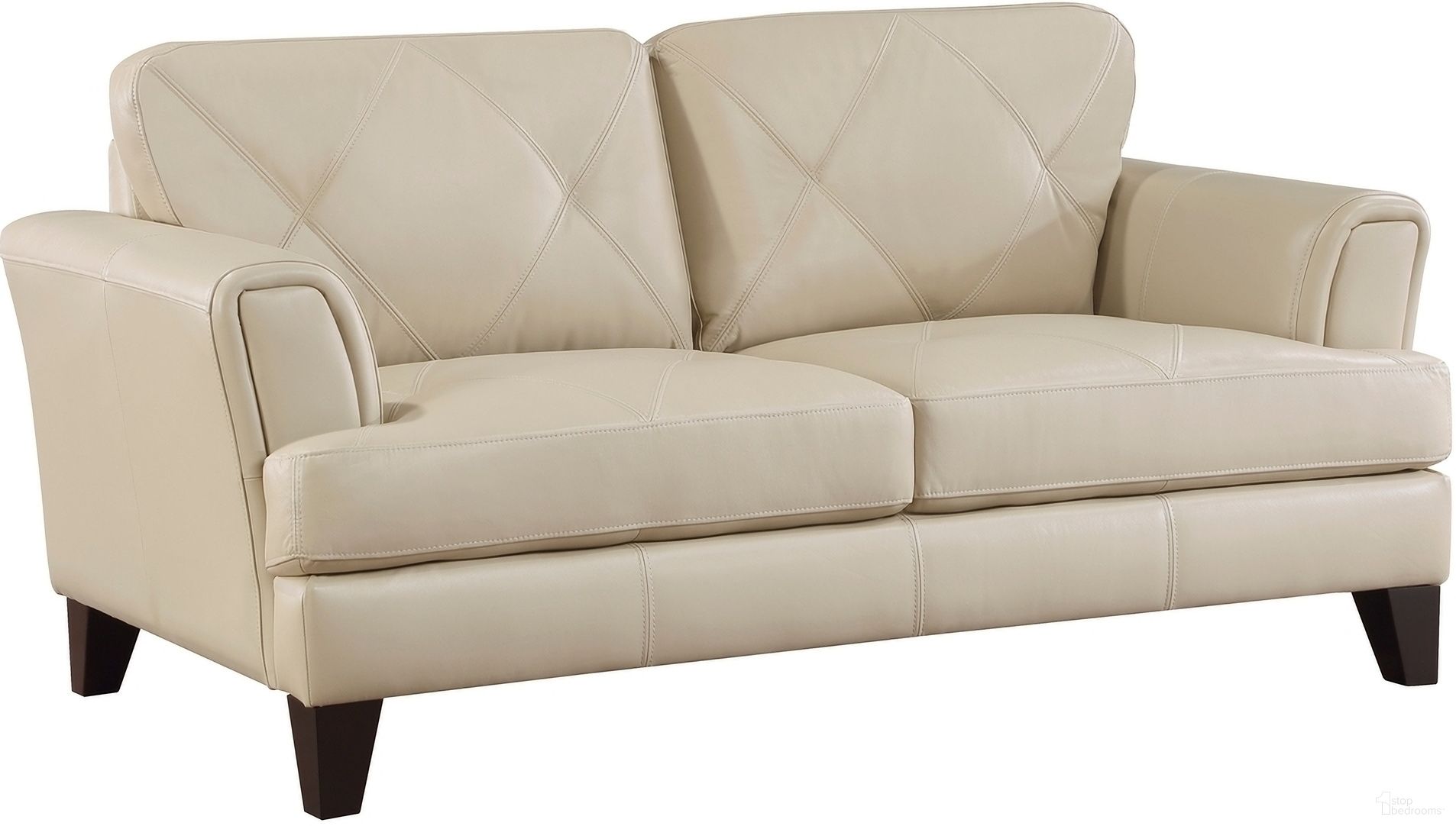 The appearance of Thierry Leather Loveseat In Cream designed by Homelegance in the modern / contemporary interior design. This cream piece of furniture was selected by 1StopBedrooms from Thierry Collection to add a touch of cosiness and style into your home. Sku: 9279CRM-2. Material: Leather.