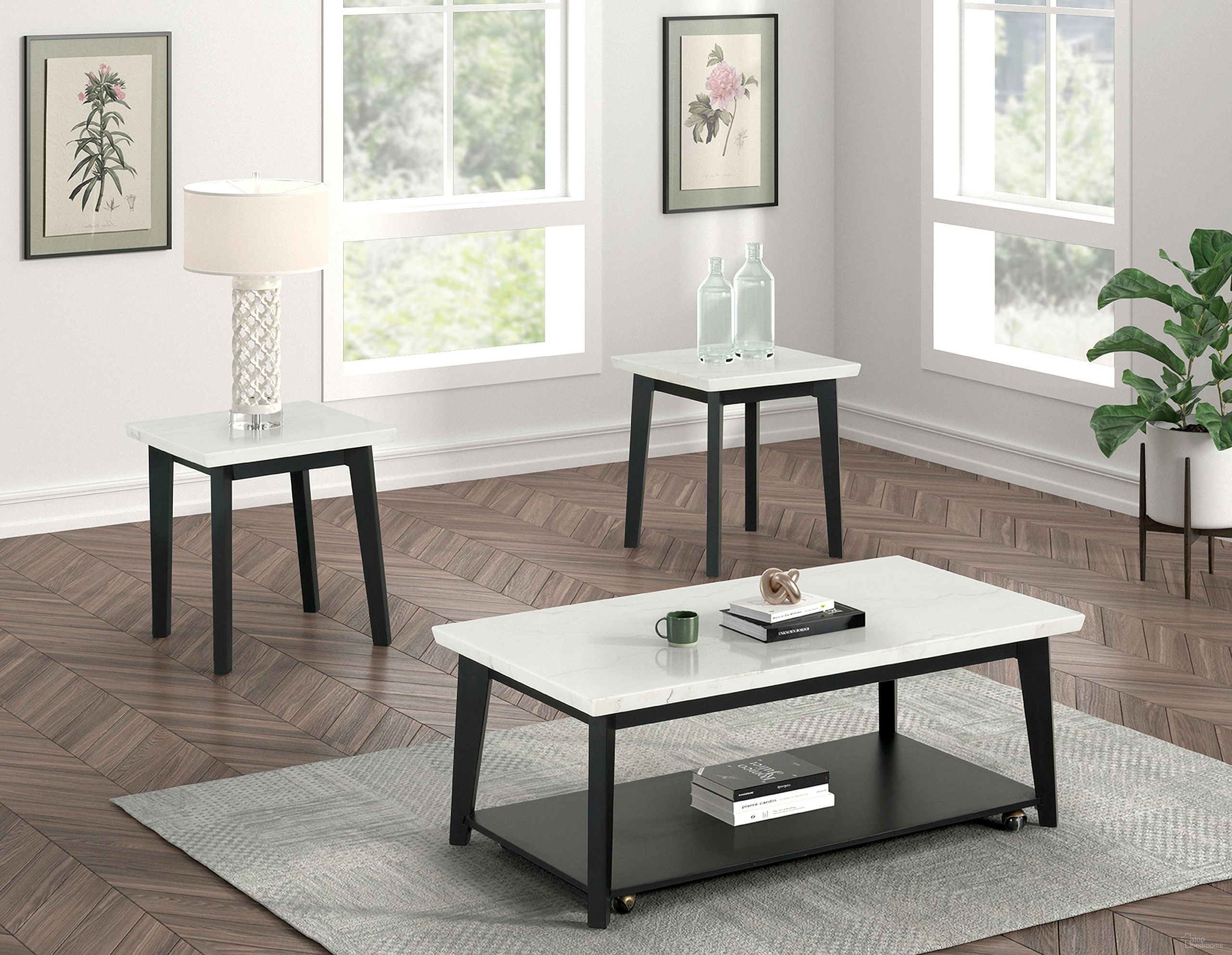 The appearance of Thisted Square Marble End Table In White and Black designed by Furniture of America in the modern / contemporary interior design. This white/black piece of furniture  was selected by 1StopBedrooms from Thisted Collection to add a touch of cosiness and style into your home. Sku: FM44002WH-SE. Material: Marble.