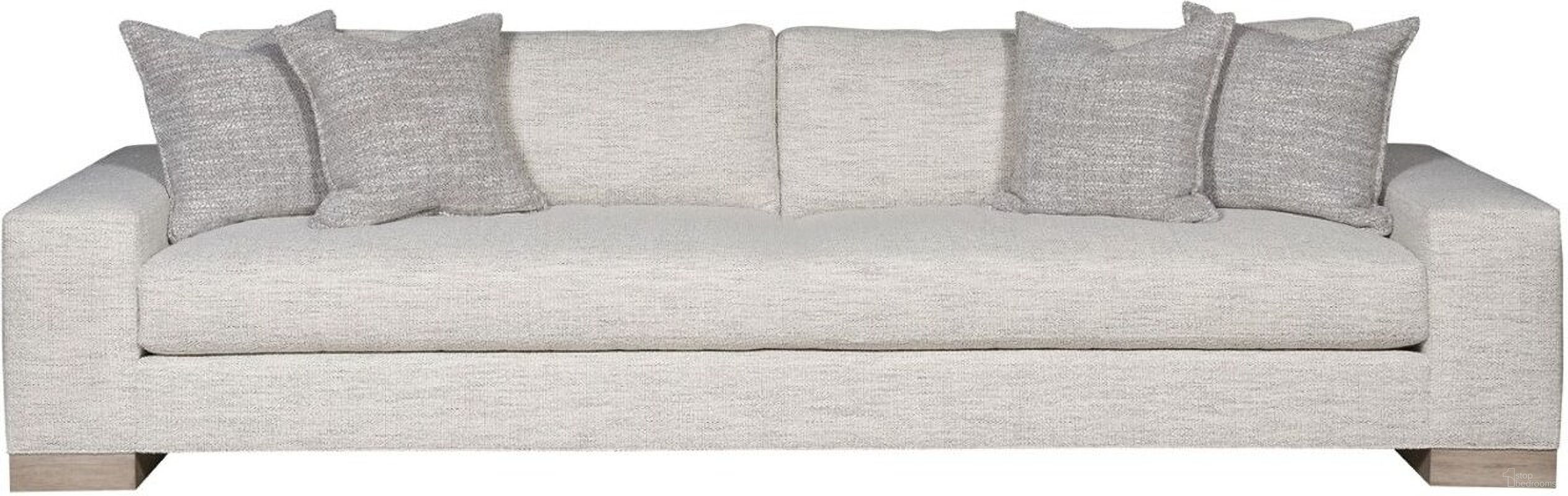 The appearance of Thom Filicia Home Burke Extended Sofa In Ivory and Tan designed by Vanguard Furniture in the transitional interior design. This ivory and tan piece of furniture was selected by 1StopBedrooms from Thom Filicia Home Collection to add a touch of cosiness and style into your home. Sku: 9088-1ES_155085_PebblePath. Material: Oak.