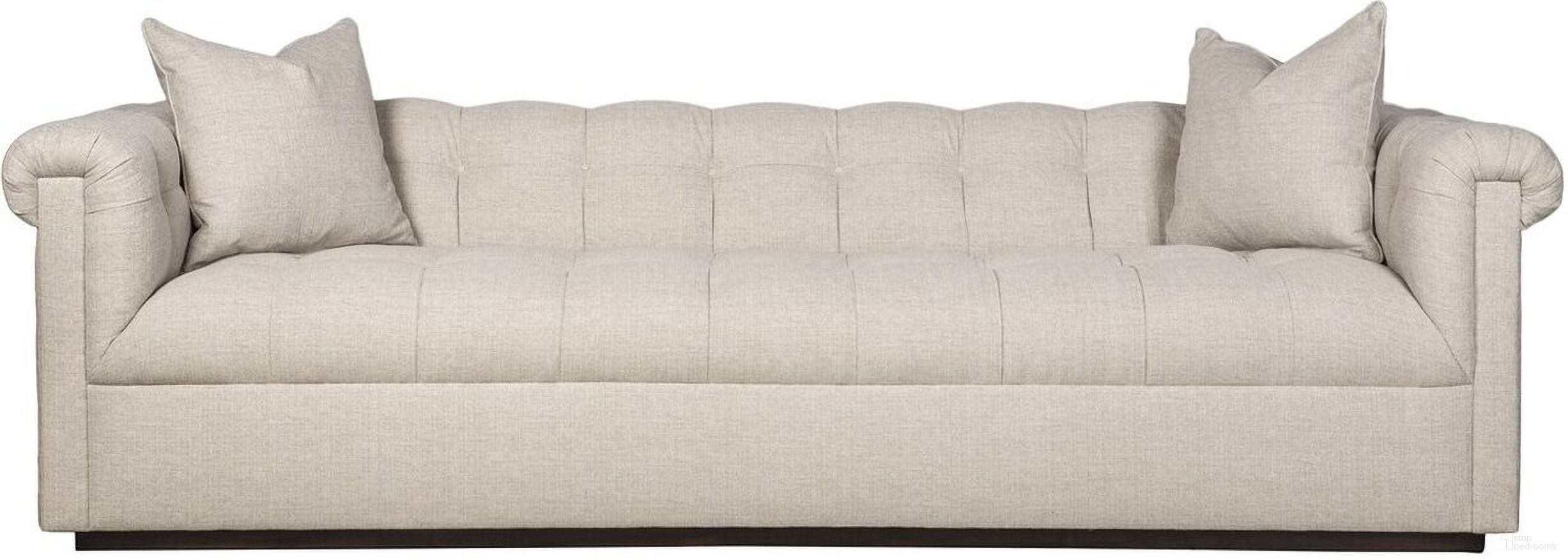 The appearance of Thom Filicia Home Nottingham Extended Sofa In Brown and Tan designed by Vanguard Furniture in the transitional interior design. This brown and tan piece of furniture was selected by 1StopBedrooms from Thom Filicia Home Collection to add a touch of cosiness and style into your home. Sku: 9047-ES_153213_Amarone. Material: Maple.