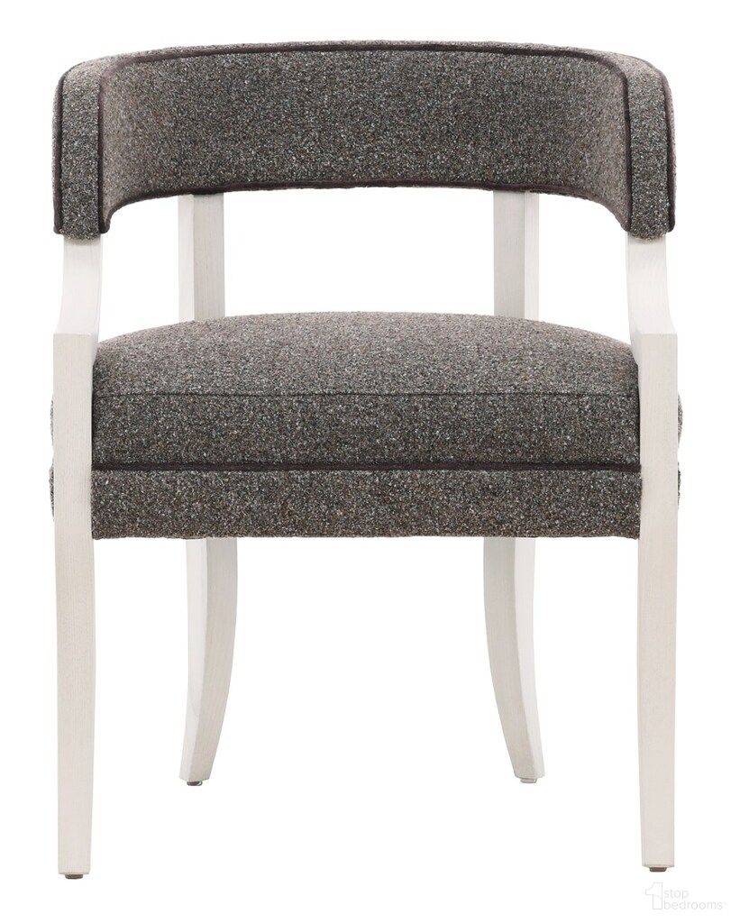 The appearance of Thom Filicia Home Otisco Dining Arm Chair In White and Brown designed by Vanguard Furniture in the transitional interior design. This white and brown piece of furniture  was selected by 1StopBedrooms from Thom Filicia Home Collection to add a touch of cosiness and style into your home. Sku: 9001A_156414_CasaBlanca. Material: Ash. Chair Type: Arm Chair.