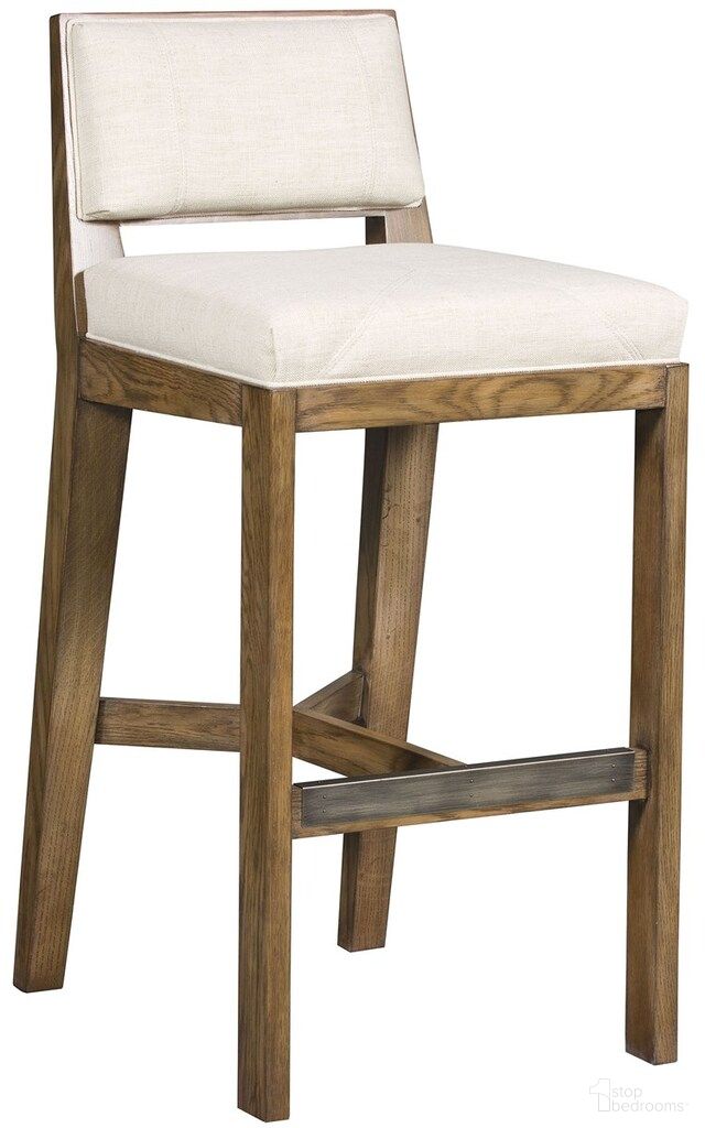 The appearance of Thom Filicia Home Scoville Barstool In Beige and Brown designed by Vanguard Furniture in the transitional interior design. This beige and brown piece of furniture  was selected by 1StopBedrooms from Thom Filicia Home Collection to add a touch of cosiness and style into your home. Sku: 9080-BS_153054_FlaxenStone. Material: Ash.