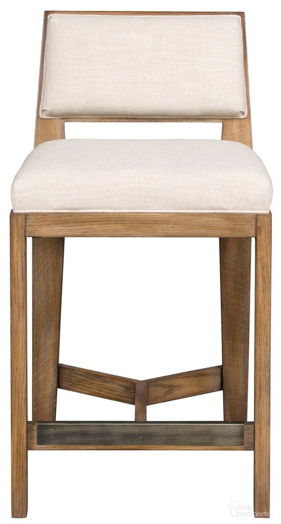 The appearance of Thom Filicia Home Scoville Counter Stool In Beige and Brown designed by Vanguard Furniture in the transitional interior design. This beige and brown piece of furniture  was selected by 1StopBedrooms from Thom Filicia Home Collection to add a touch of cosiness and style into your home. Sku: 9080P-CS_153054_FlaxenStone. Material: Ash.