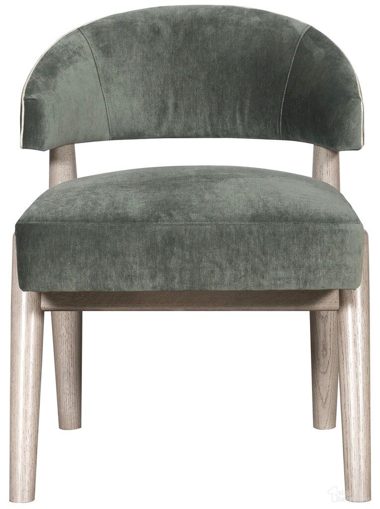 The appearance of Thom Filicia Home Waverly Side Chair In Green and Tan designed by Vanguard Furniture in the transitional interior design. This green and tan piece of furniture  was selected by 1StopBedrooms from Thom Filicia Home Collection to add a touch of cosiness and style into your home. Sku: 9779S_450793_PebblePath. Material: Oak. Chair Type: Side Chair.