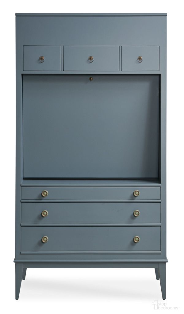 The appearance of Thomas O'Brien Hallings Secretary In Dusk Blue designed by Century Furniture in the transitional interior design. This dusk blue piece of furniture was selected by 1StopBedrooms from Thomas O'Brien Collection to add a touch of cosiness and style into your home. Sku: AEB-765. Material: Mahogany.