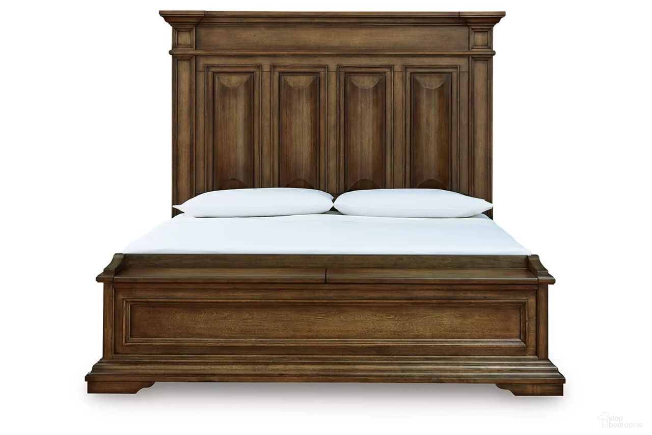 The appearance of Thoridan King Panel Storage Bed In Brown designed by Signature Design by Ashley in the traditional interior design. This brown piece of furniture was selected by 1StopBedrooms from Thoridan Collection to add a touch of cosiness and style into your home. Sku: NCB949-56S;NCB949-58;NCB949-97. Bed Type: Storage Bed. Bed Size: King.