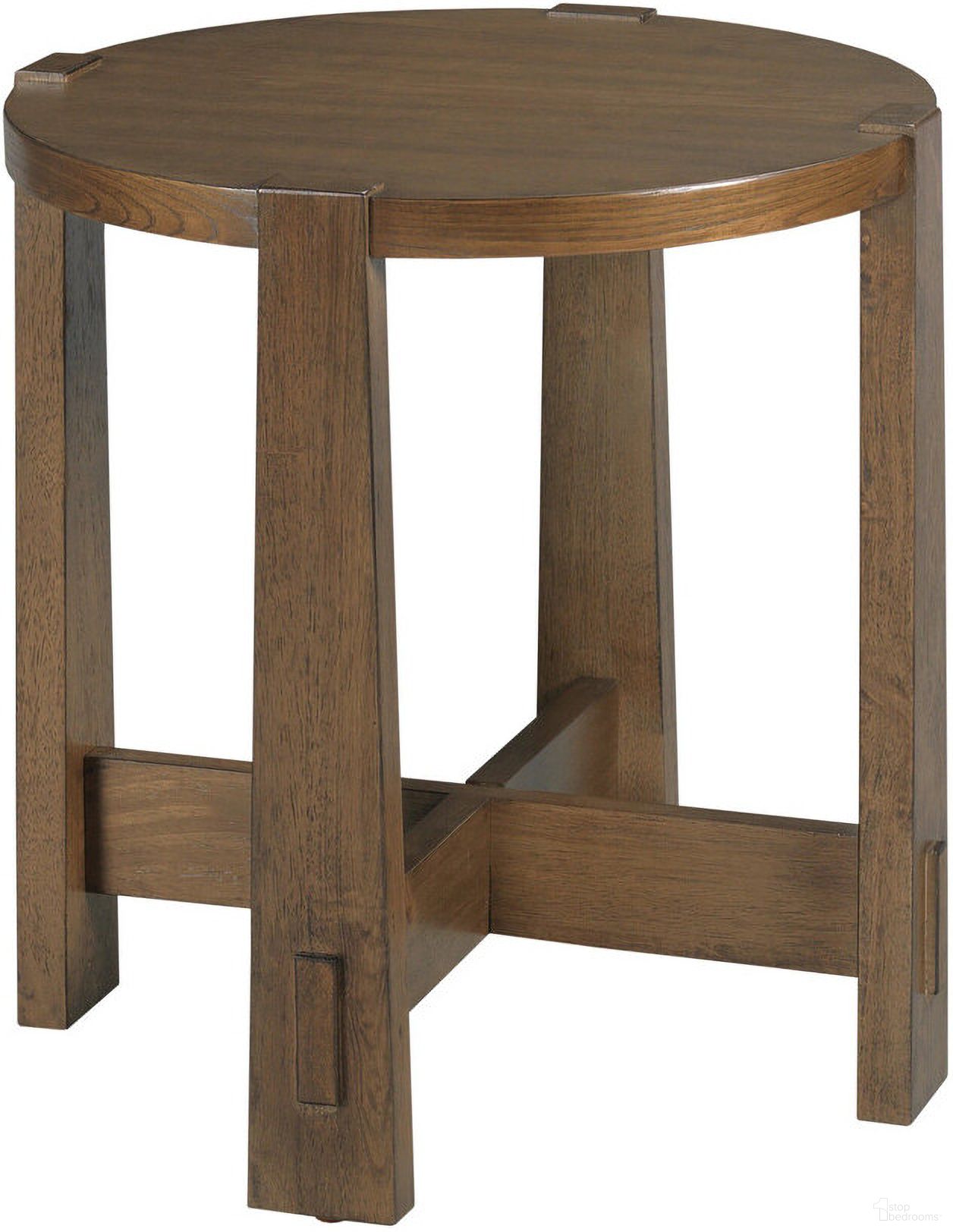 The appearance of Thornton Round End Table In Autumn designed by Hammary in the transitional interior design. This autumn piece of furniture was selected by 1StopBedrooms from Thornton Collection to add a touch of cosiness and style into your home. Sku: 377-916. Material: Wood.