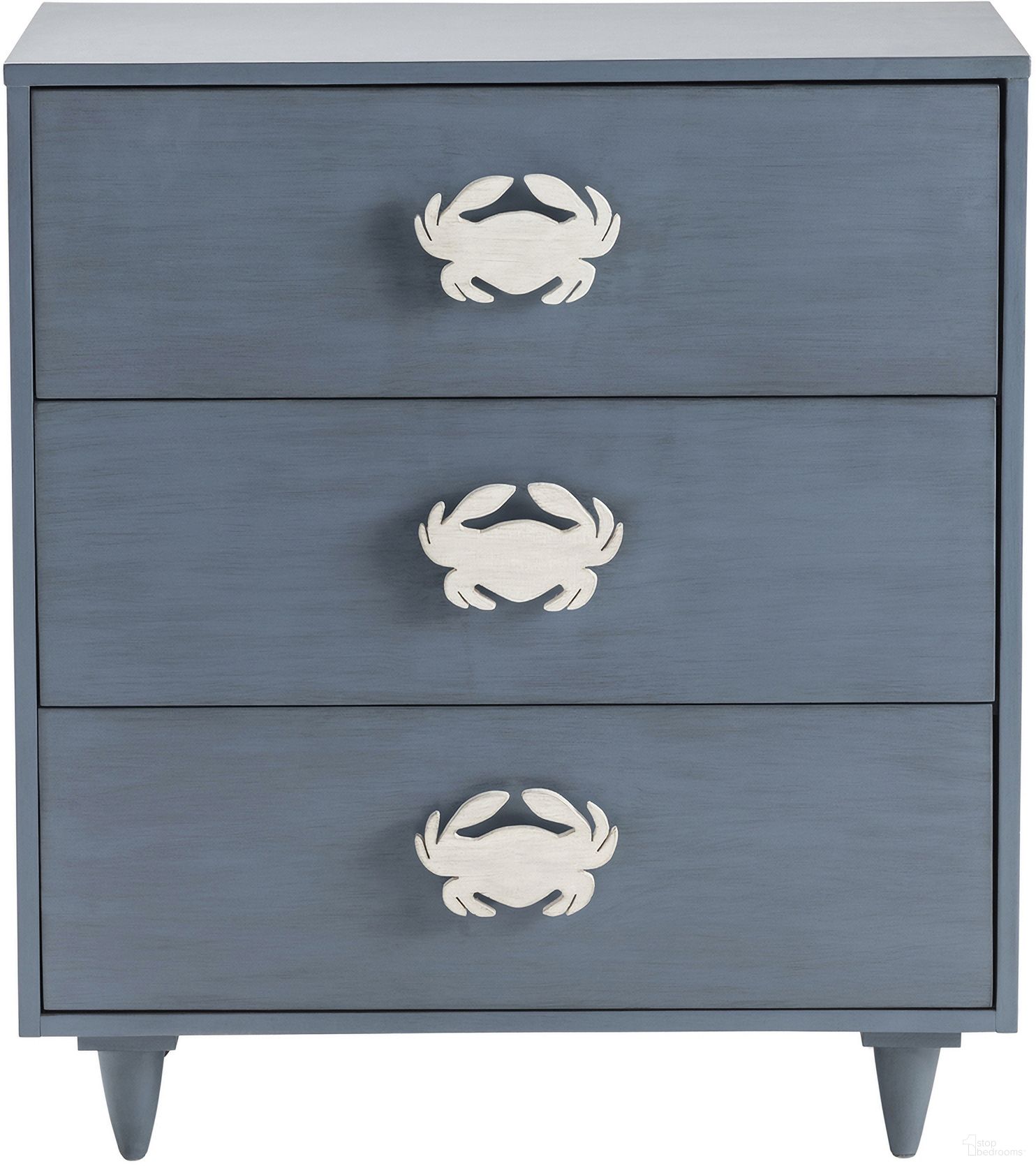 The appearance of Three-Drawer Chest In Navy and White designed by Crestview Collection in the coastal interior design. This navy/white piece of furniture was selected by 1StopBedrooms from to add a touch of cosiness and style into your home. Sku: CVFVR8222. Material: Solid Wood.
