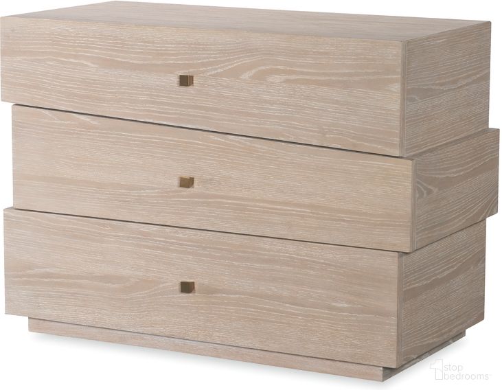 The appearance of Three Drawer Chest In Sand designed by Century Furniture in the modern / contemporary interior design. This sand piece of furniture was selected by 1StopBedrooms from Cadence Collection to add a touch of cosiness and style into your home. Sku: CA2-702. Material: Oak Veneer.