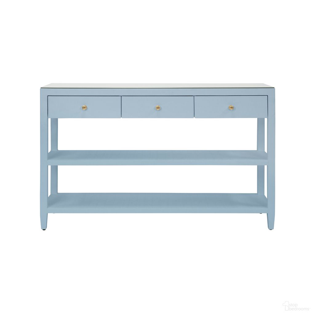Three Drawer Console In Blue