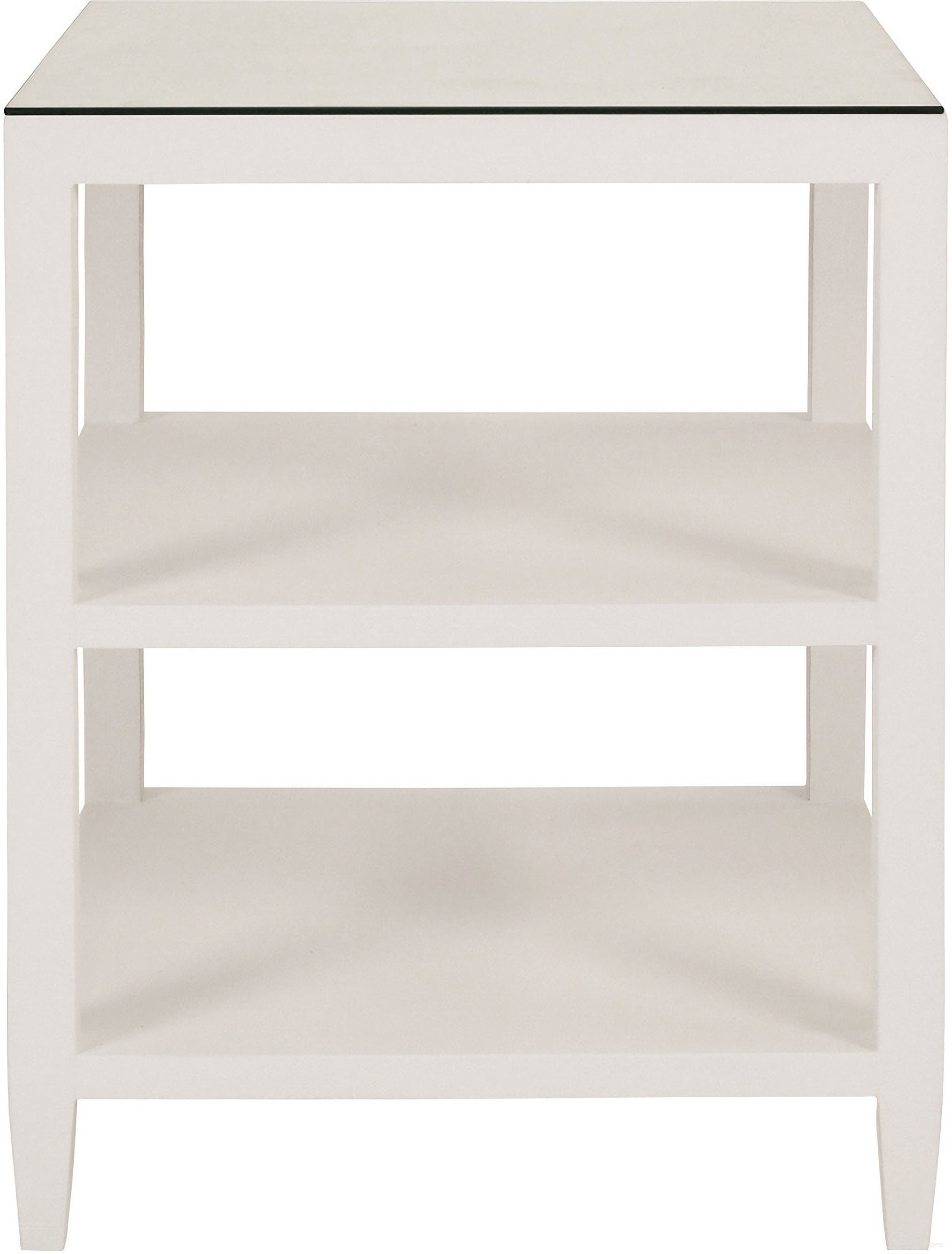 Three Tier Square Side Table In White