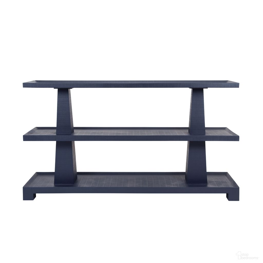 The appearance of Three Tier Two Column Console In Blue designed by Worlds Away in the modern / contemporary interior design. This blue piece of furniture was selected by 1StopBedrooms from to add a touch of cosiness and style into your home. Sku: LOWEN NVY. Material: Solid Wood.